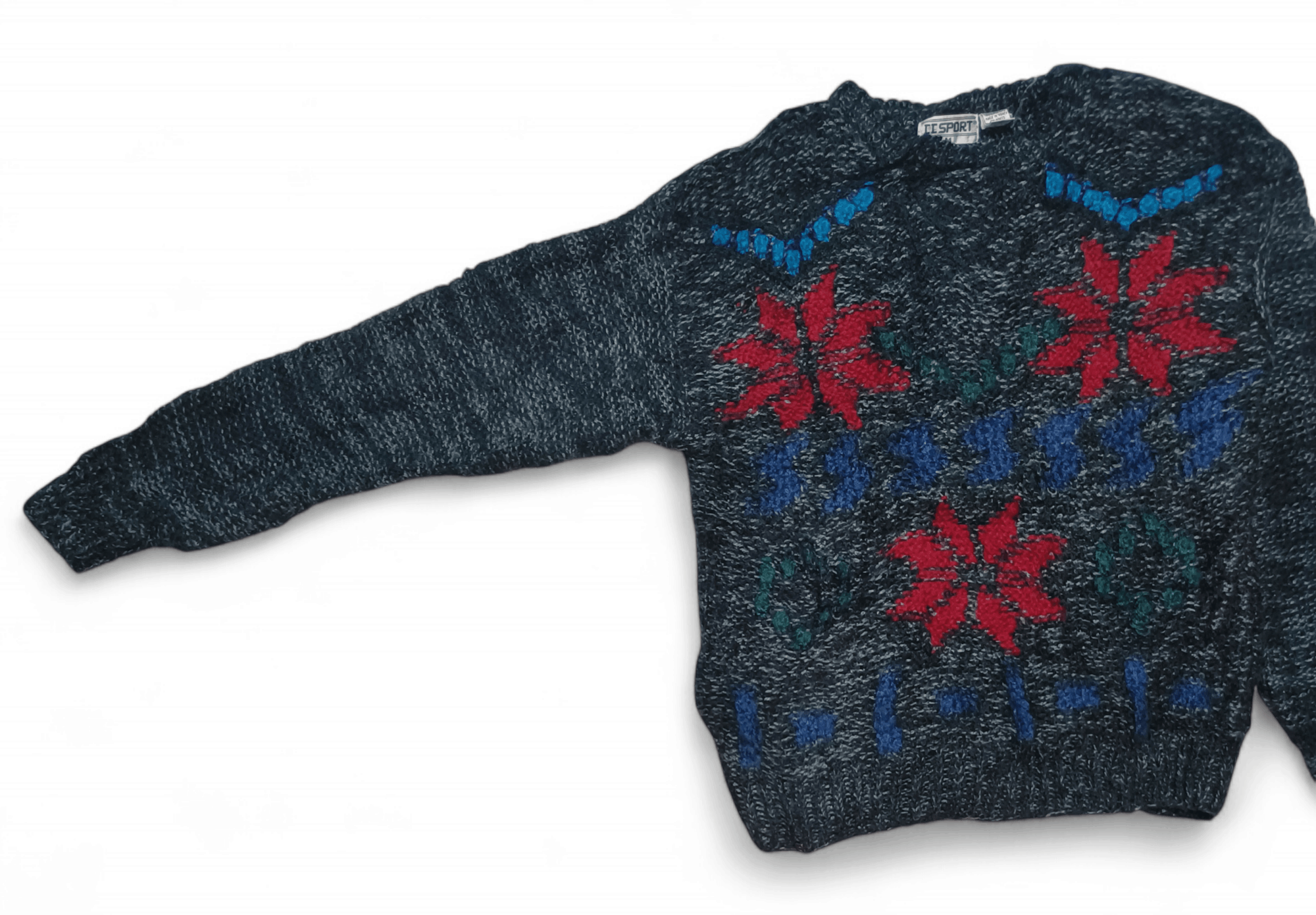 Other Vintage 80s CC SPORT Abstract Motifs Knit Acrylic Sweater Size M / US 6-8 / IT 42-44 - 3 Thumbnail
