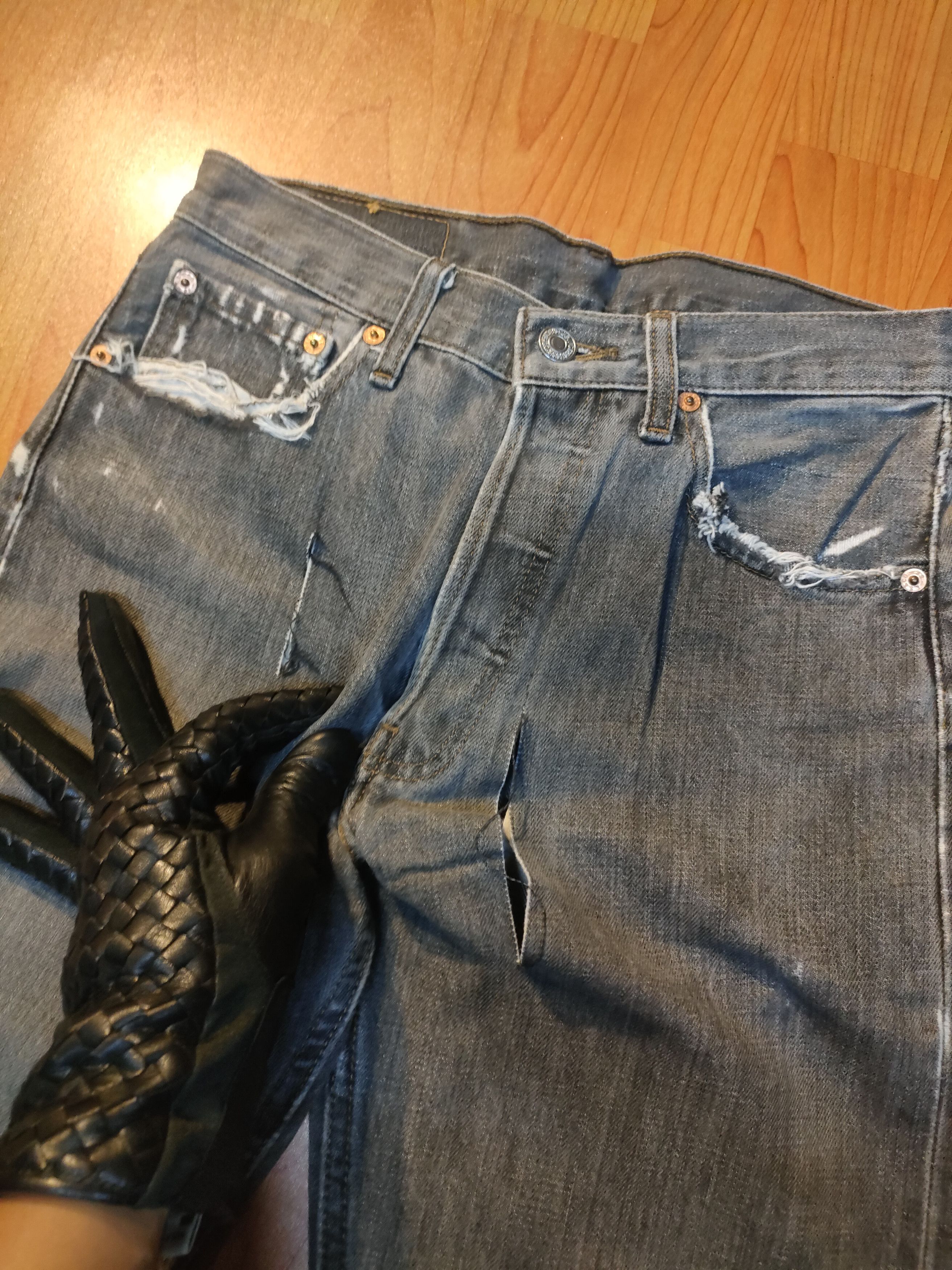 Levi's Distressed Levi's 501 Gray Jeans Size US 29 - 9 Thumbnail