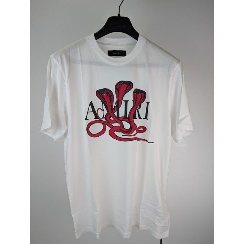 Amiri o1rshd1 Q:2 / Poison Snake Graphic Print T-Shirt White / Red Size US M / EU 48-50 / 2 - 8 Thumbnail