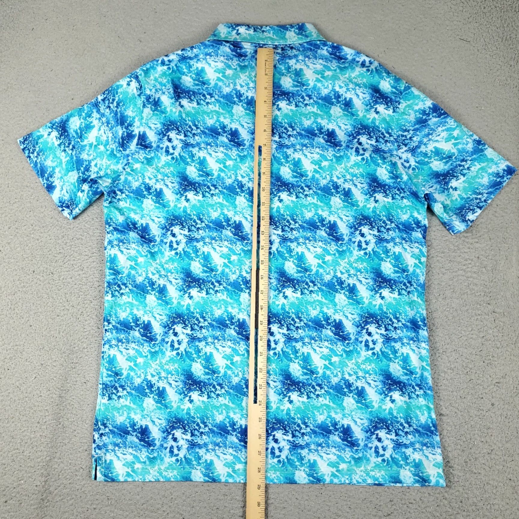 BUGATCHI BUGATCHI Polo Shirt Mens Large Light Blue Graphic Print Casual Short Sleeve Size US L / EU 52-54 / 3 - 3 Thumbnail