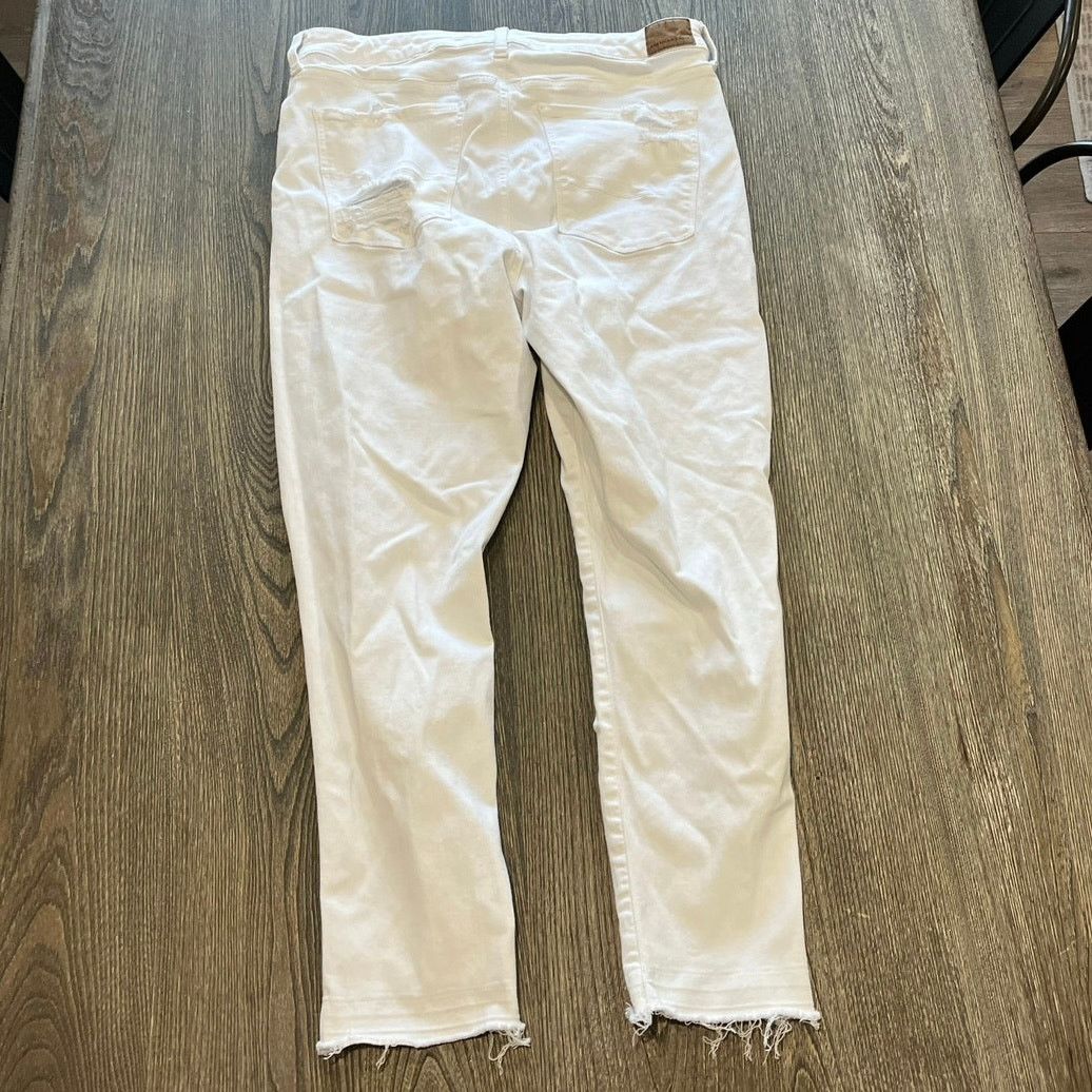 American Eagle Outfitters American Eagle Jegging Crop Jeans Distressed White Size 16 Size 38" / US 16 / IT 52 - 7 Thumbnail