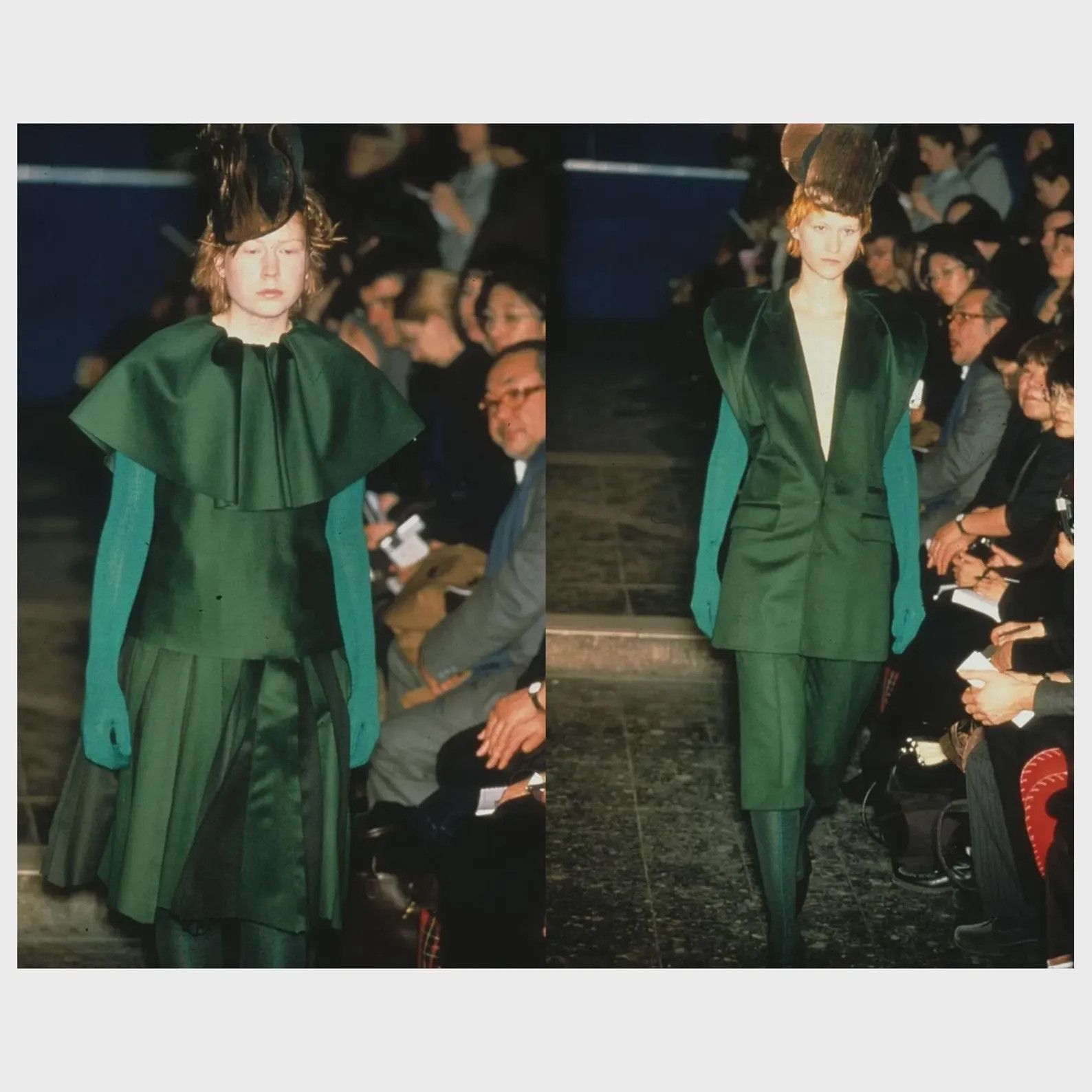 Bernhard Willhelm vintage 1999 green BERNHARD WILLHELM loden wool draped top Size S / US 4 / IT 40 - 7 Thumbnail