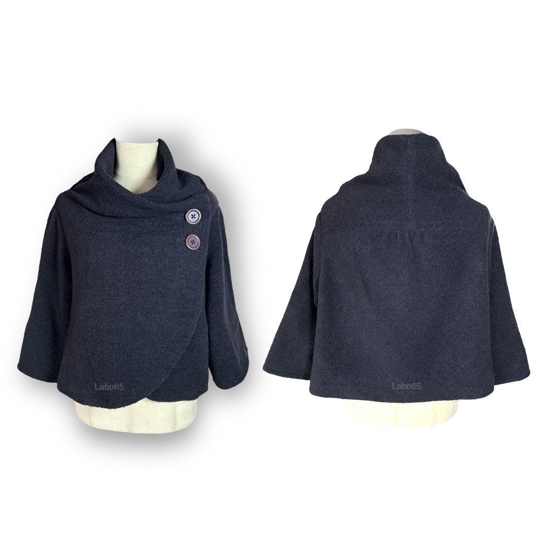 Other POU DOU DOU » 2-Way Wear asymmetrical Cape-Jacket// Navy Size M / US 6-8 / IT 42-44 - 2 Thumbnail