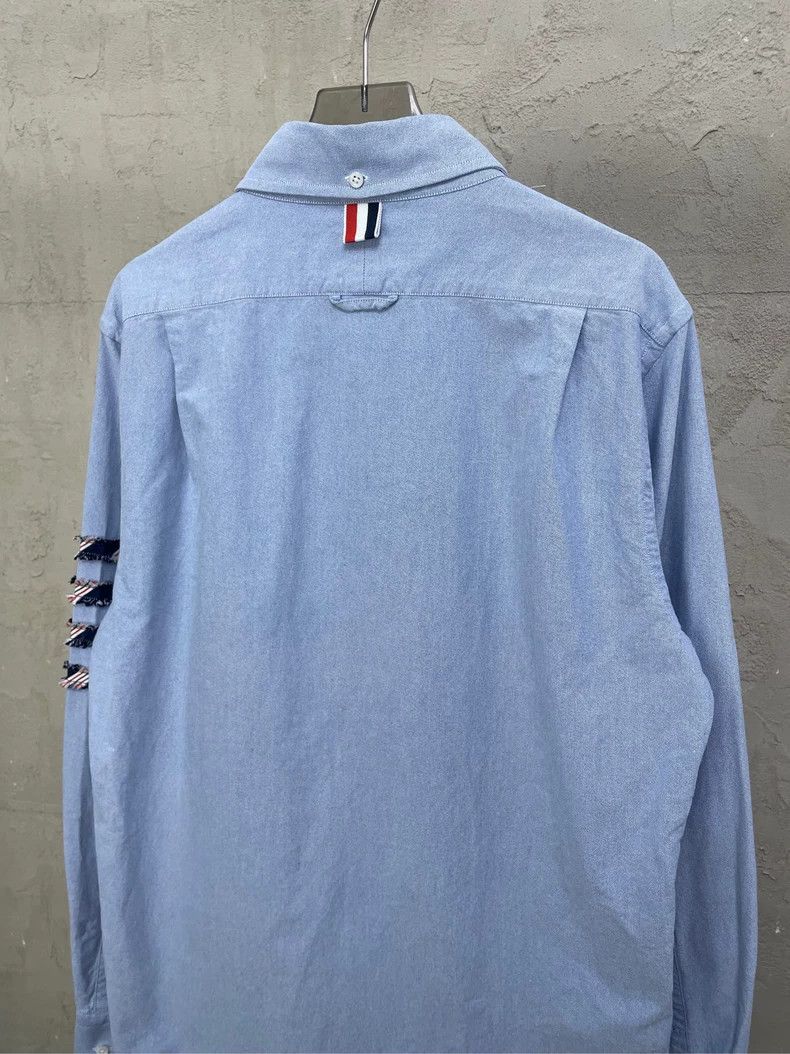 Thom Browne Thom Browne Size 2Long Sleeve Shirt with Blue Color Stripe Size US M / EU 48-50 / 2 - 3 Thumbnail