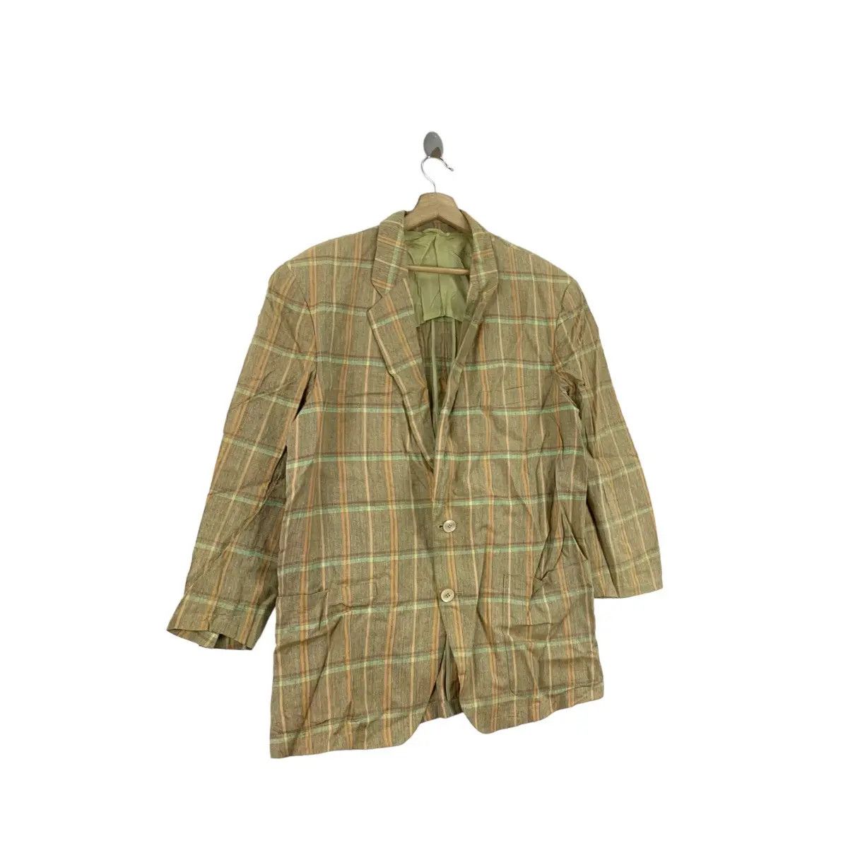 Vintage Vintage CHRISTIAN AUJARD PARIS HOMME Tartan Blazer Size 44R - 3 Thumbnail