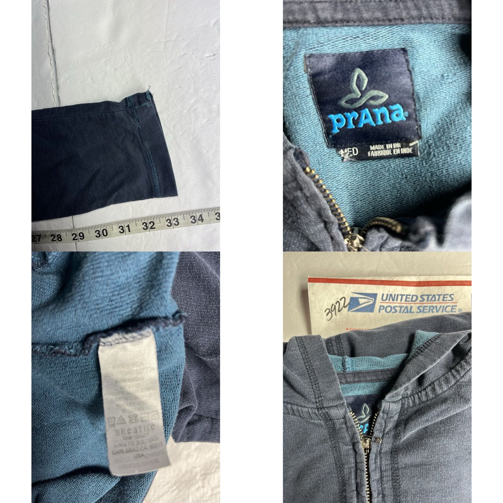 Prana Prana Hoodie Sweatshirt Blue Full Zip Sweater Men’s Size M Color Blue Full Zip Fleece Activewear Hoodie Mens Size M / US 6-8 / IT 42-44 - 8 Thumbnail