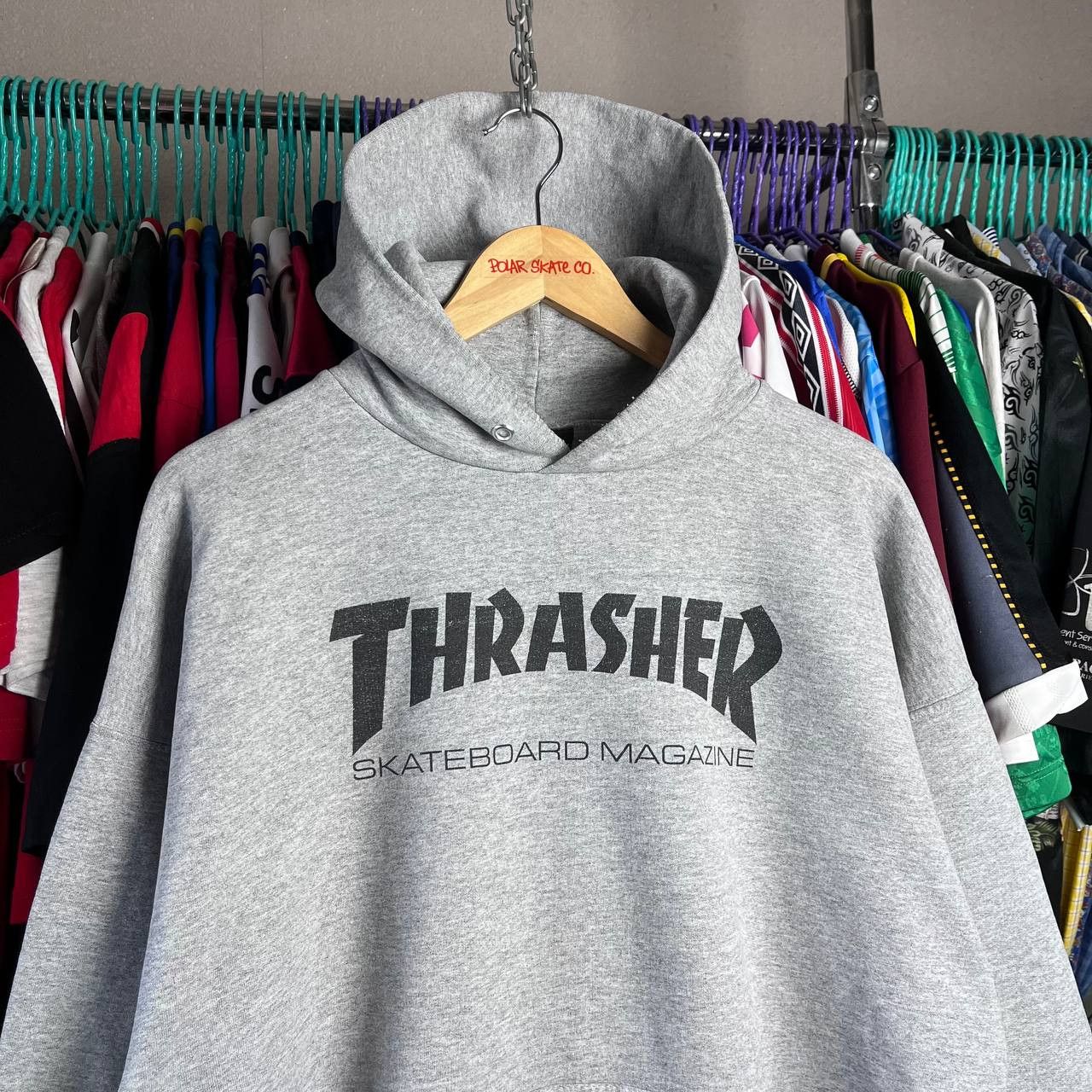 Thrasher Vintage Thrasher Skateboarding SK8 Gray Hoodie Box Fit Size US L / EU 52-54 / 3 - 2 Thumbnail