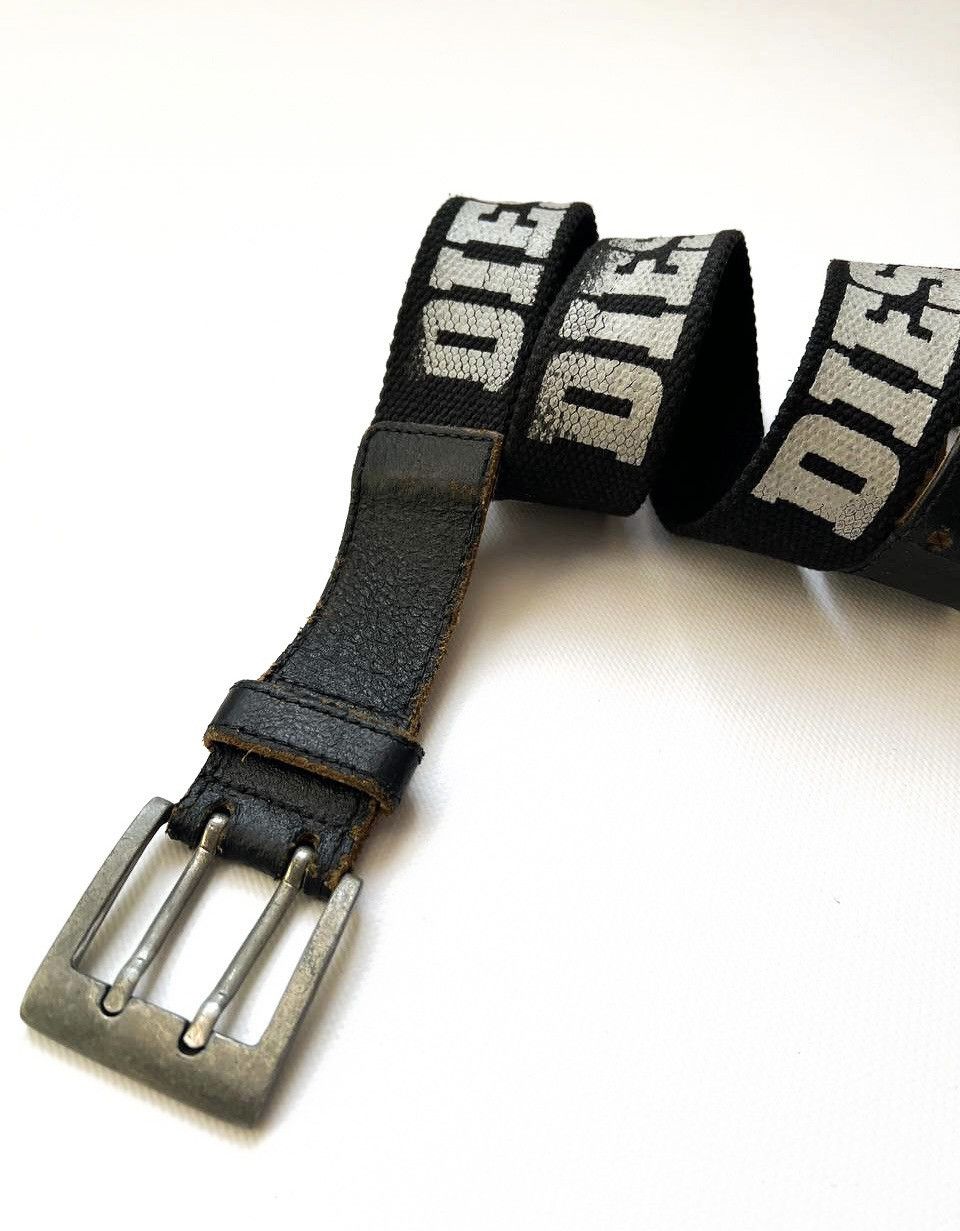 Diesel × Japanese Brand Vintage Diesel crazy letters logo leather canvas punk belt Size ONE SIZE - 3 Thumbnail