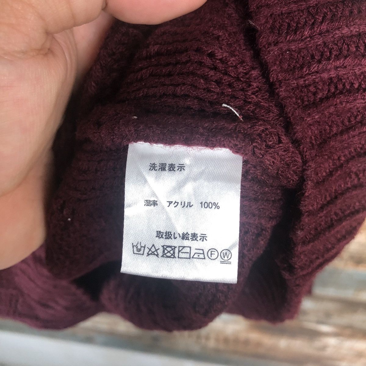 Japanese Brand Mono Mart Maroon cable Knitwear #A2257 Size US M / EU 48-50 / 2 - 11 Thumbnail