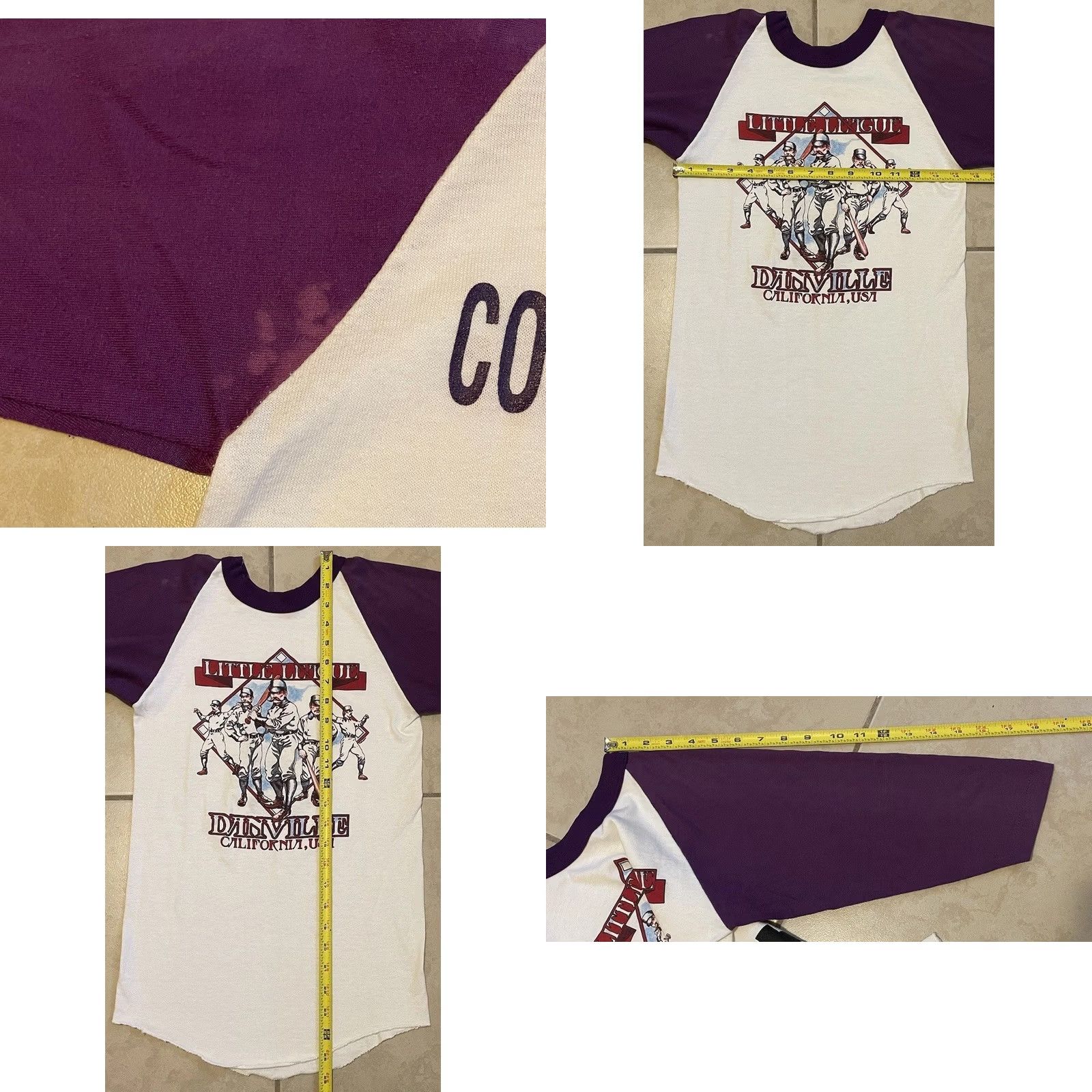 Vintage VINTAGE Danville Little League Shirt XS Purple 3/4 Sleeve Baseball College USA MLB 80s 90s Track Shit? Size US XS / EU 42 / 0 - 9 Thumbnail