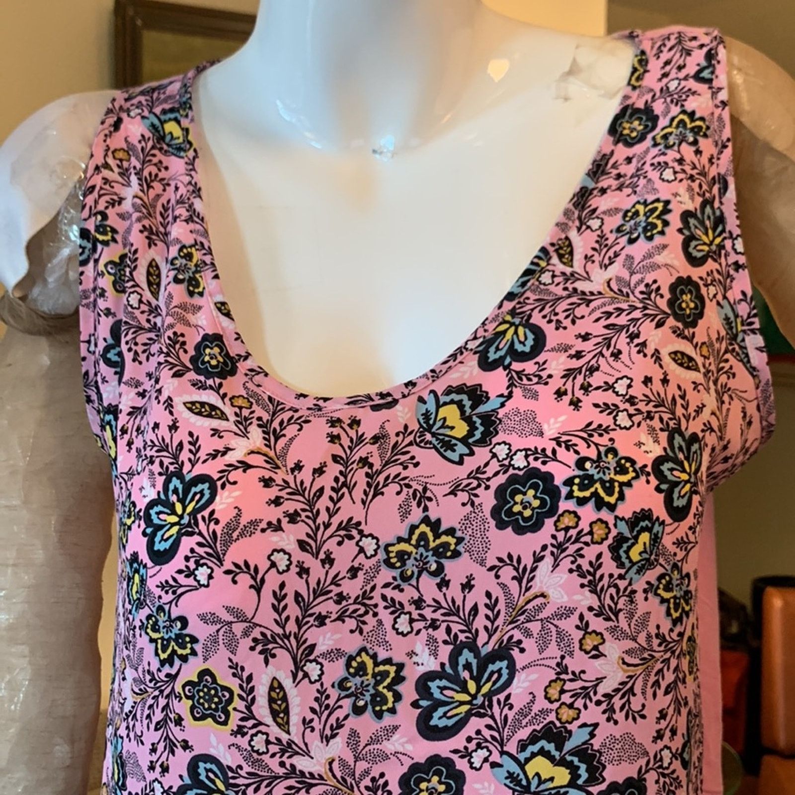 Loft LOFT pink floral sleeveless cami tank top Size L / US 10 / IT 46 - 2 Thumbnail