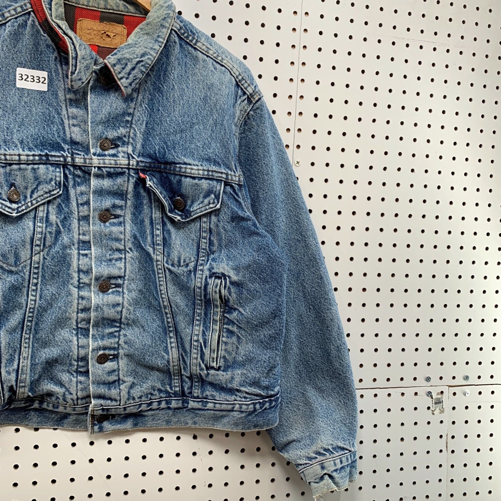 Levi's VINTAGE Levi’s Denim Jacket Mens M Buffalo Plaid 90s 80s Trucker USA Levi's Made & Crafted Denim Jacket Short 22x25 Blue Size US M / EU 48-50 / 2 - 6 Thumbnail