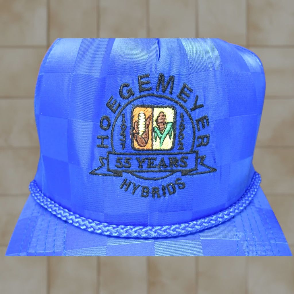 Vintage HaT Adjustable VTG Hoegemeyer years blue Hybrids seed dealer Snapback Farm Trucker Size ONE SIZE - 1 Thumbnail