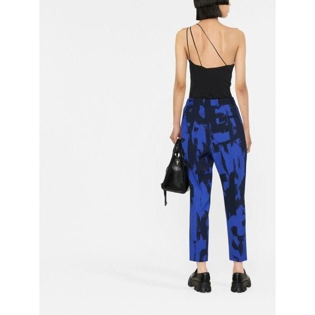 Alexander McQueen o1y0325 Pant in Blue & Black Size 26" / US 2 / IT 38 - 4 Thumbnail