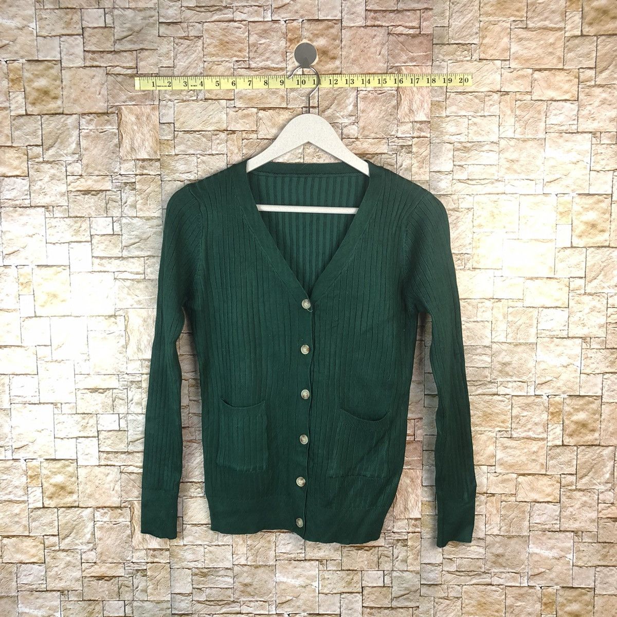 Japanese Brand Kharis Angel Green Cardigan Knitwear #A1237 Size S / US 4 / IT 40 - 1 Thumbnail