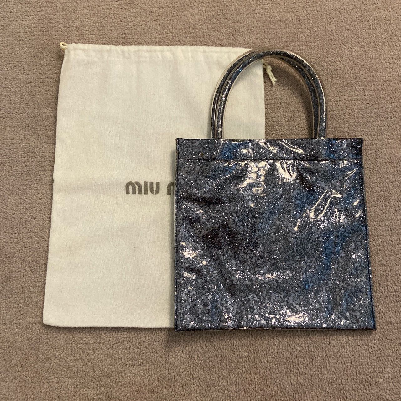 Miu Miu Miu Miu AW1998 collectors handbag in silver glitter Size ONE SIZE - 1 Thumbnail