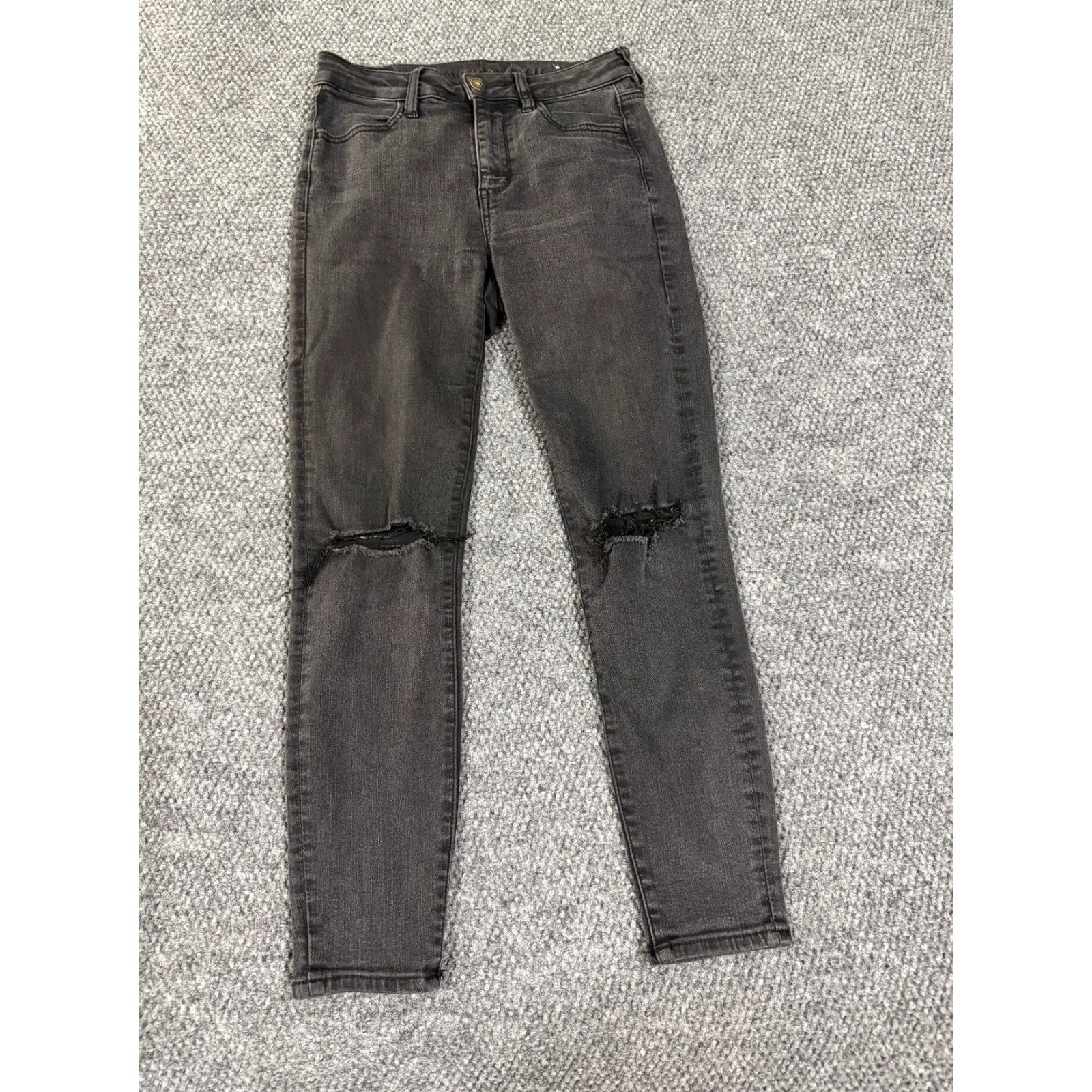 American Eagle Outfitters American Eagle Outfitters Jeans Womens 4 Black Skinny Distressed Stretch Denim High Rise Jeans Size 27" / US 4 / IT 40 - 2 Thumbnail