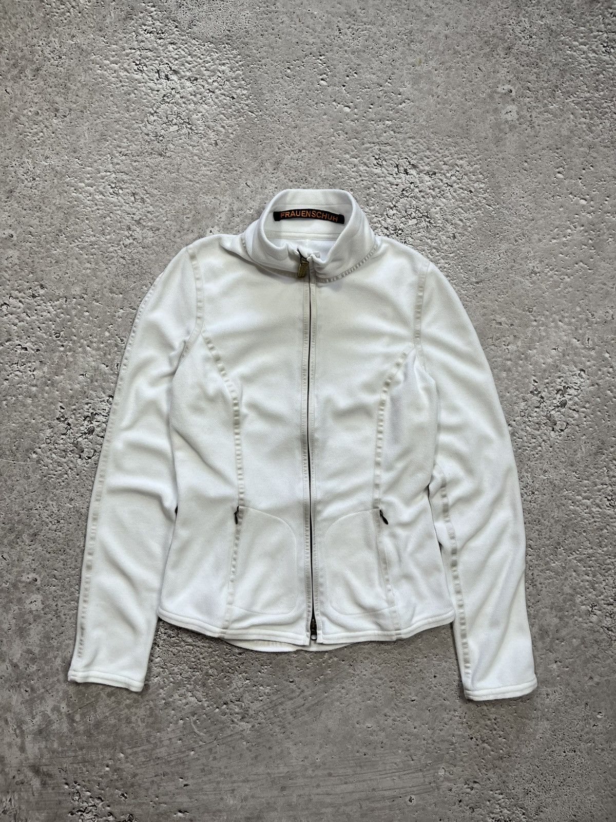 Frauenschuh Frauenschuh White Fleece Zip-Up Jacket Made in Austria Size XS / US 0-2 / IT 36-38 - 1 Thumbnail