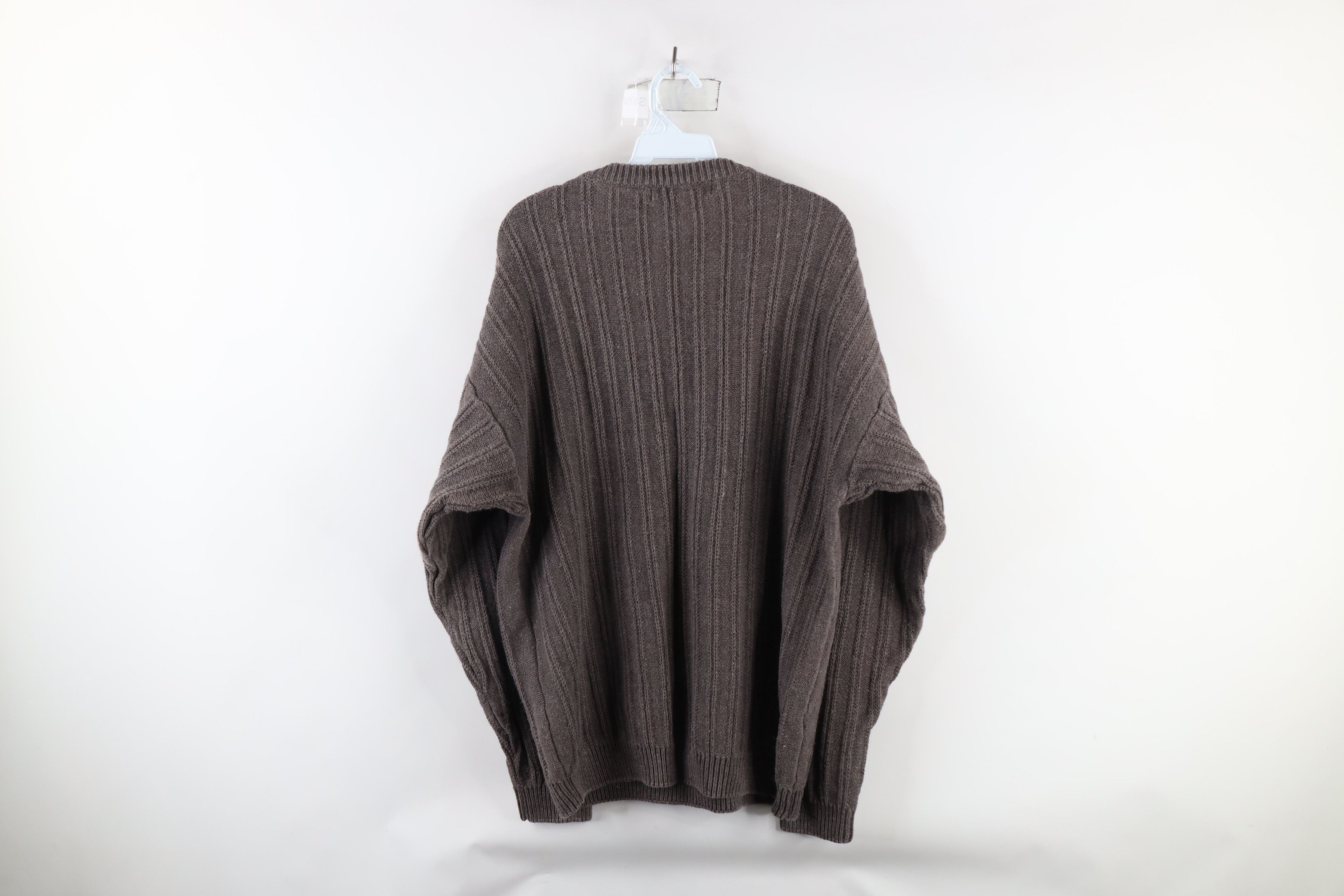 Vintage Vintage 90s Streetwear Blank Chunky Ribbed Knit Sweater Gray Size US XL / EU 56 / 4 - 5 Thumbnail