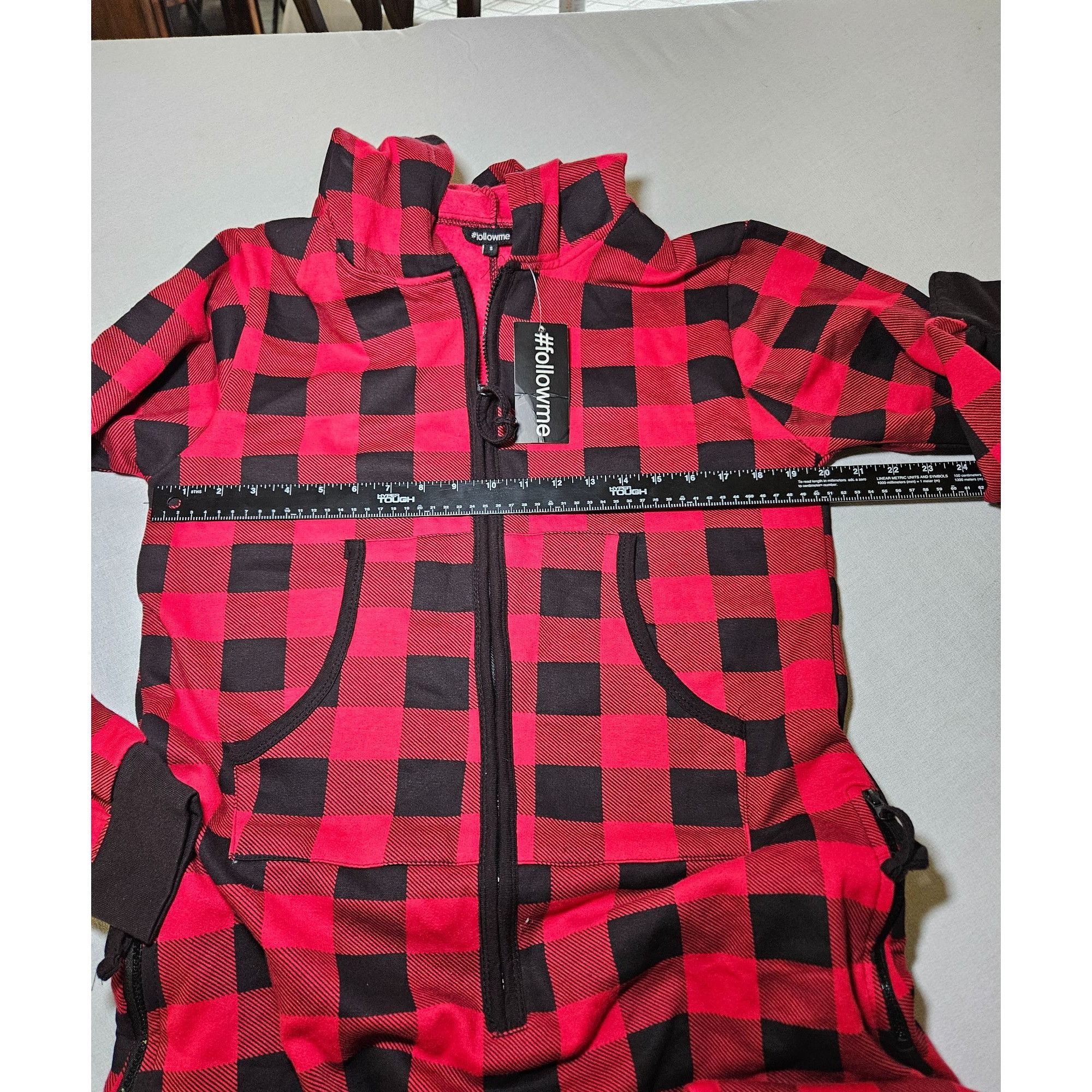 Other FollowMe Unisex One Piece Pajama Body Suit Red Black Small Size US 28 / EU 44 - 7 Thumbnail