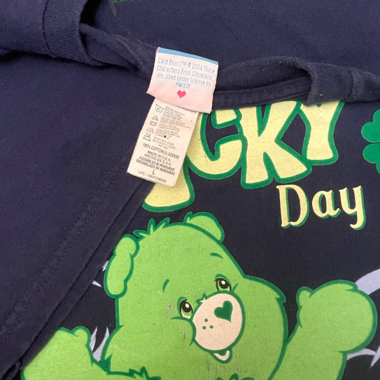 Vintage VINTAGE Care Bears Lucky Green Bear Lucky Day VTG Y2K 2004 Shirt Mens L Blue 90s Cartoon Shirt Mens L Size US L / EU 52-54 / 3 - 3 Thumbnail