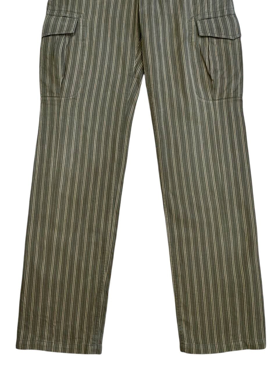 Yohji Yamamoto 90's AAR by Yohji Design Studio Green Pinstripe Cargo Pants Size US 30 / EU 46 - 6 Thumbnail