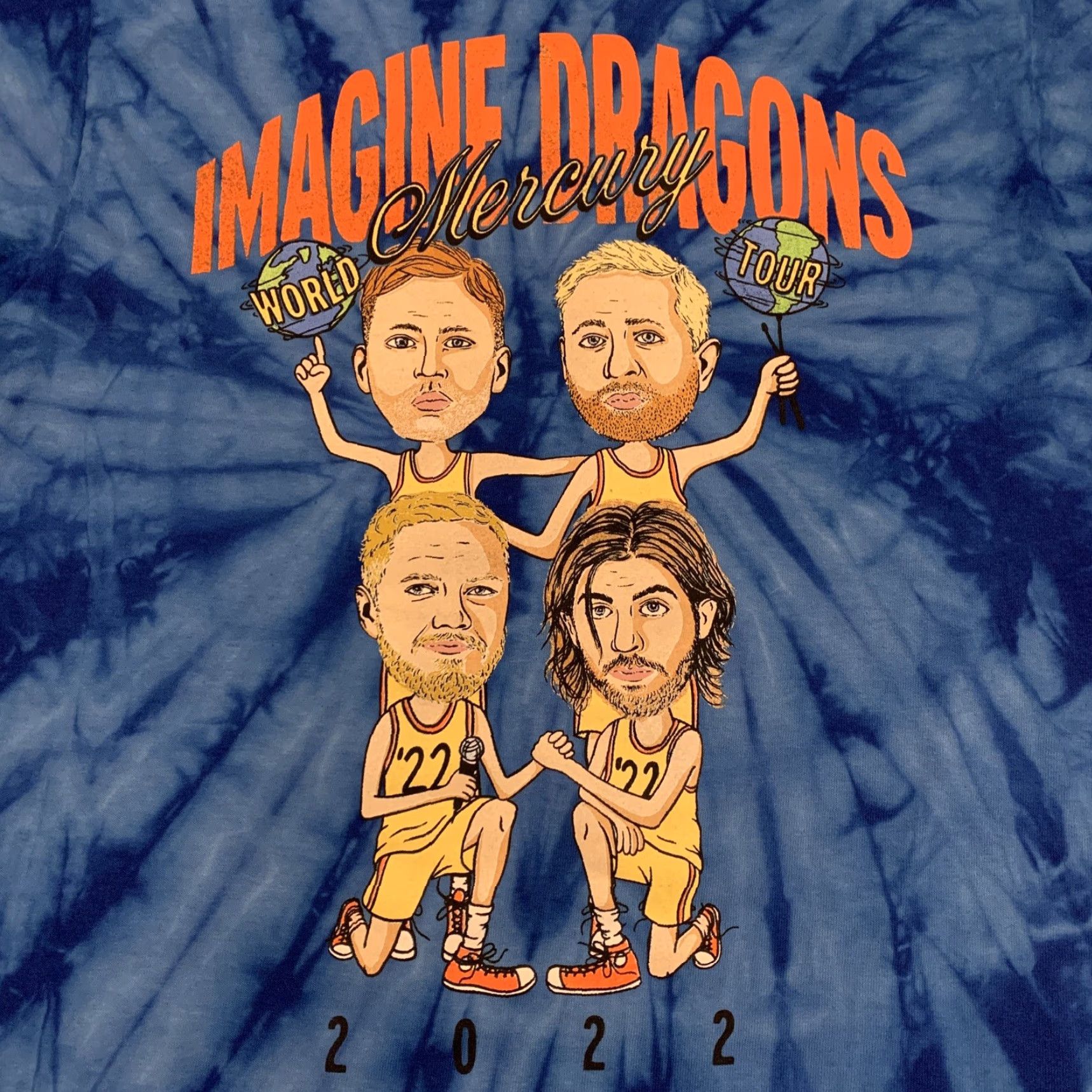 Vintage Imagine Dragons Mercury World Tour 2022 Tie Dye Unisex T-Shirt Size S - 70s 90s Band Music Mens Size US S / EU 44-46 / 1 - 2 Thumbnail