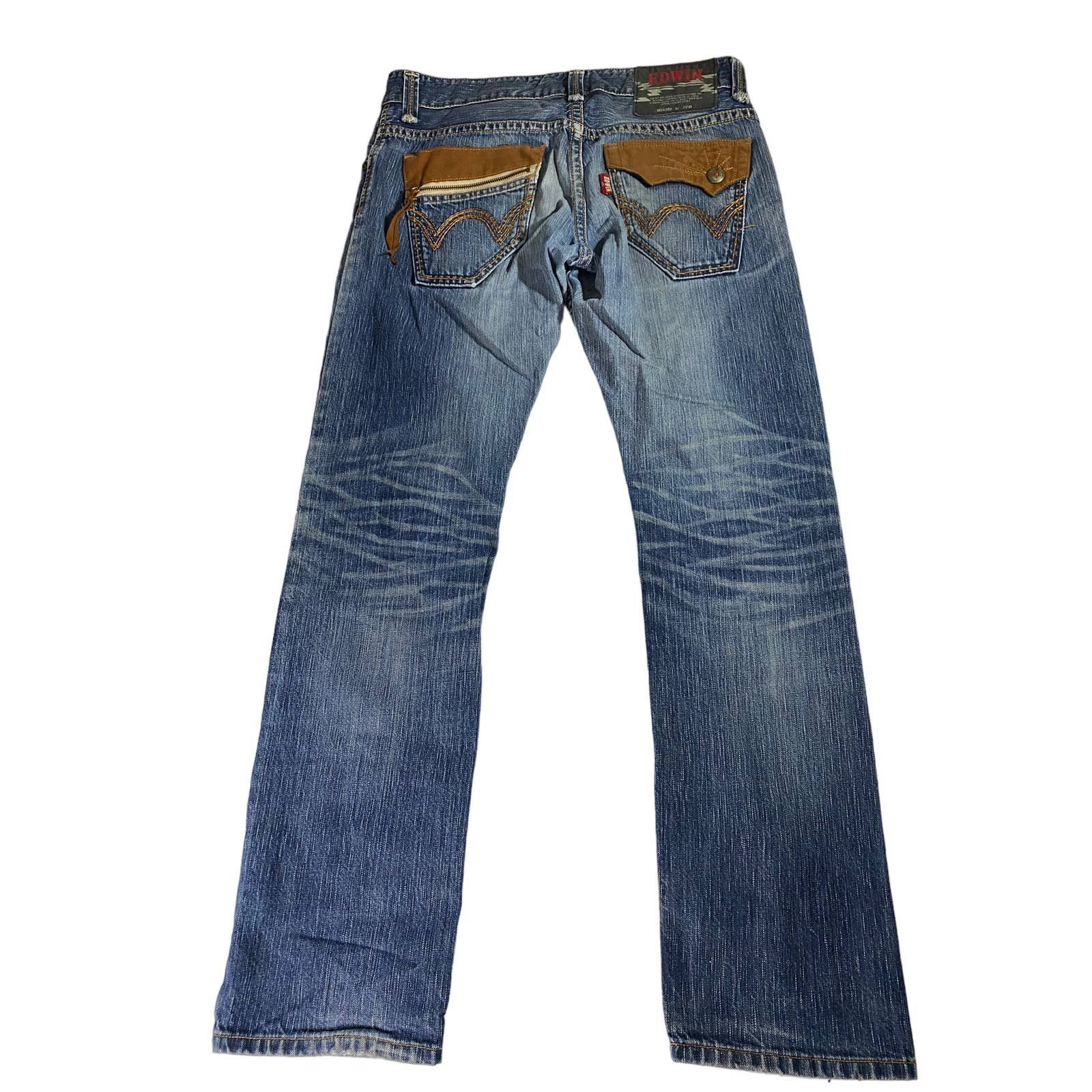 image of Edwin Flare Jeans Japanese Men's 33X32 Y2K in Blue