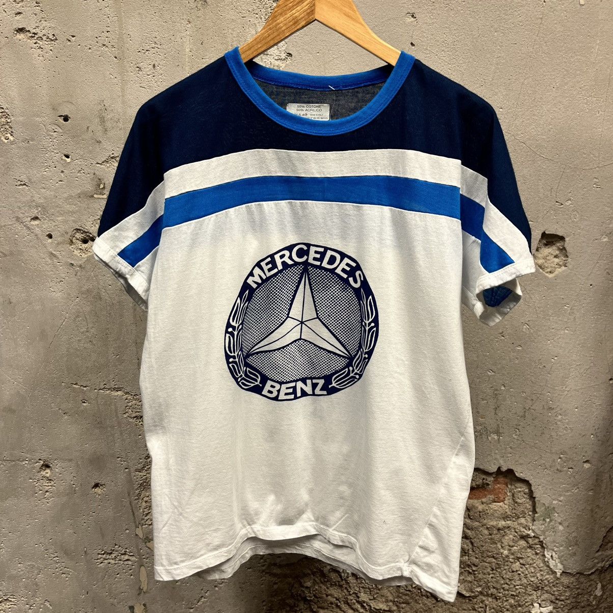 Mercedes-Benz Vintage 1970s Mercedes Benz Made in Italy T-Shirt Large L Size US L / EU 52-54 / 3 - 1 Thumbnail
