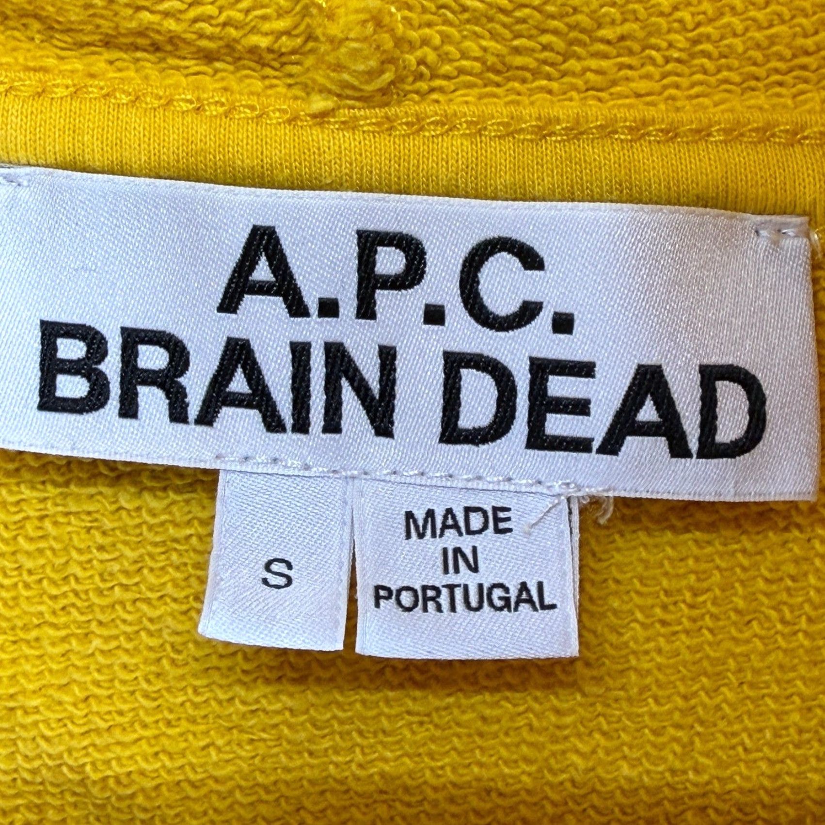 Brain Dead VINTAGE APC x Brain Dead Future Shock Hoodie Mens S Yellow Graphic Print Pullover Hooded Pockets Embroidered Logo Portugal Size US S / EU 44-46 / 1 - 4 Thumbnail