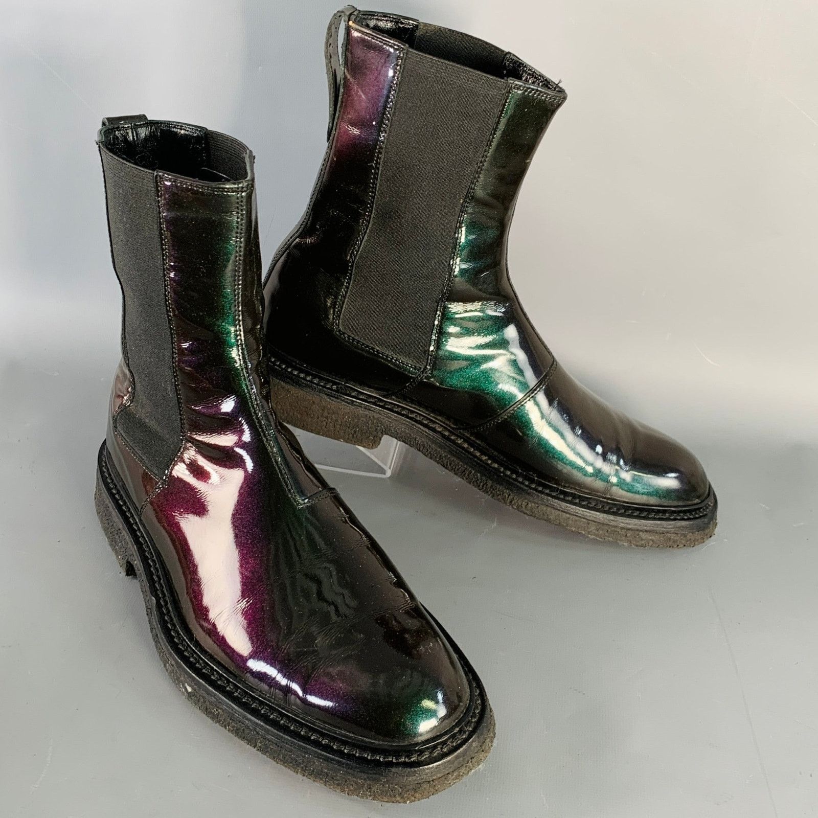Dior DIOR HOMME Black Iridescent Leather Crepe Sole Chelsea Boots Size US 8.5 / EU 41-42 - 1 Thumbnail