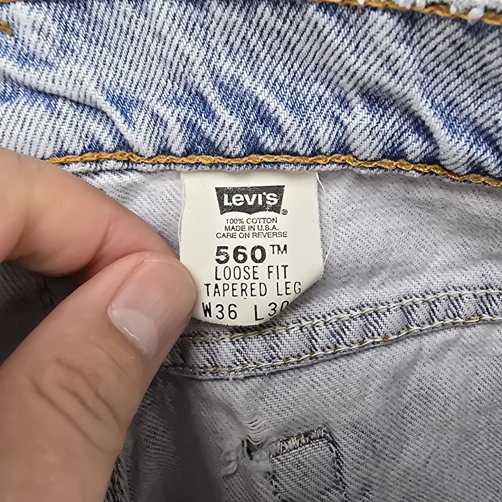 Levi's Vtg Levis 560 Jeans 36x30 (Fits 34x29) Tapered Leg 90s USA Size US 34 / EU 50 - 8 Thumbnail