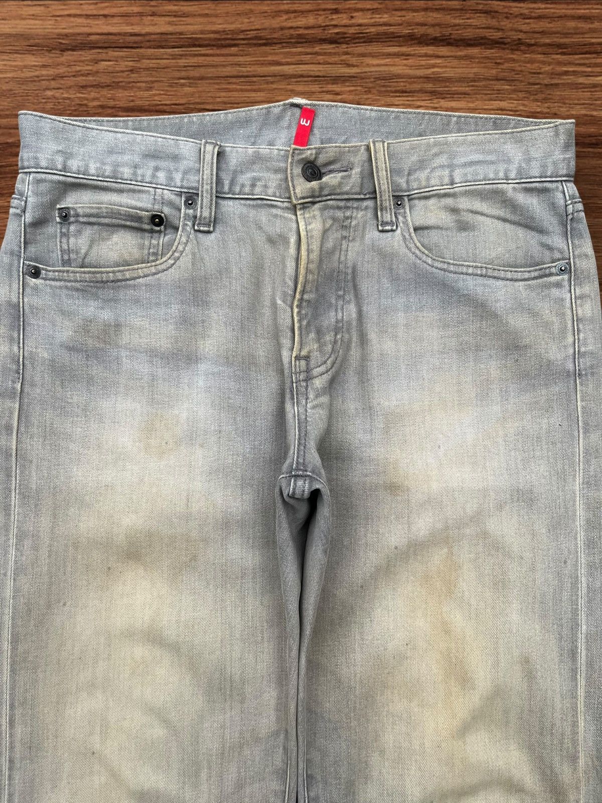 Japanese Brand × Jun Takahashi × Uniqlo Vintage Japanese Brand Grey Mud Washed Slim Straight Jeans Size US 31 - 3 Thumbnail