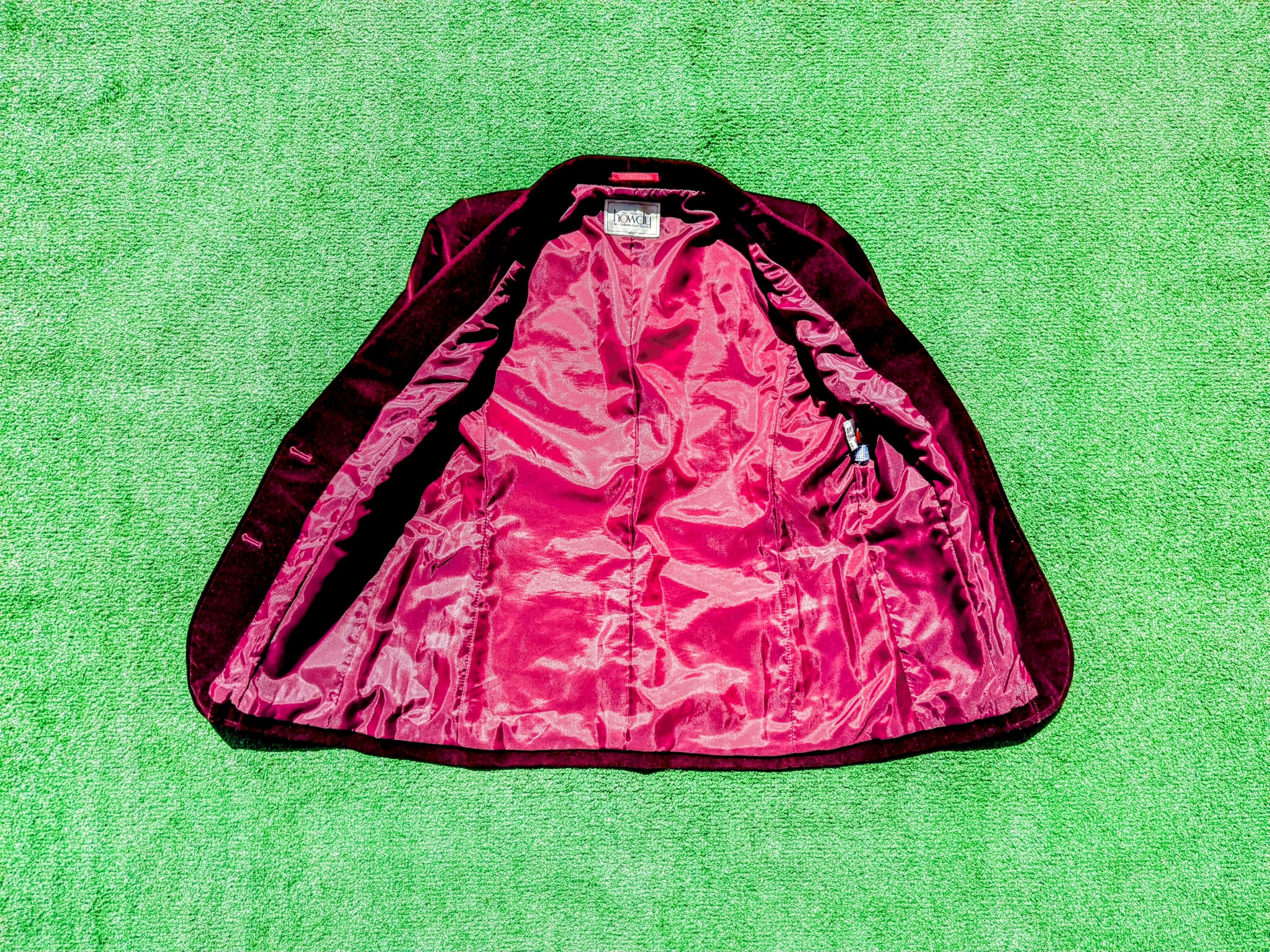 Vintage Howdy Vintage Velvet Burgundy/Maroon 2-Button Blazer Jacket Size M / US 6-8 / IT 42-44 - 5 Thumbnail