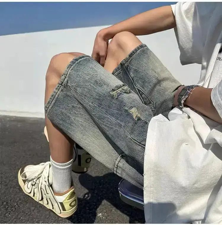 Japanese Brand Retro loose washed distressed jeans Size US 30 / EU 46 - 3 Thumbnail
