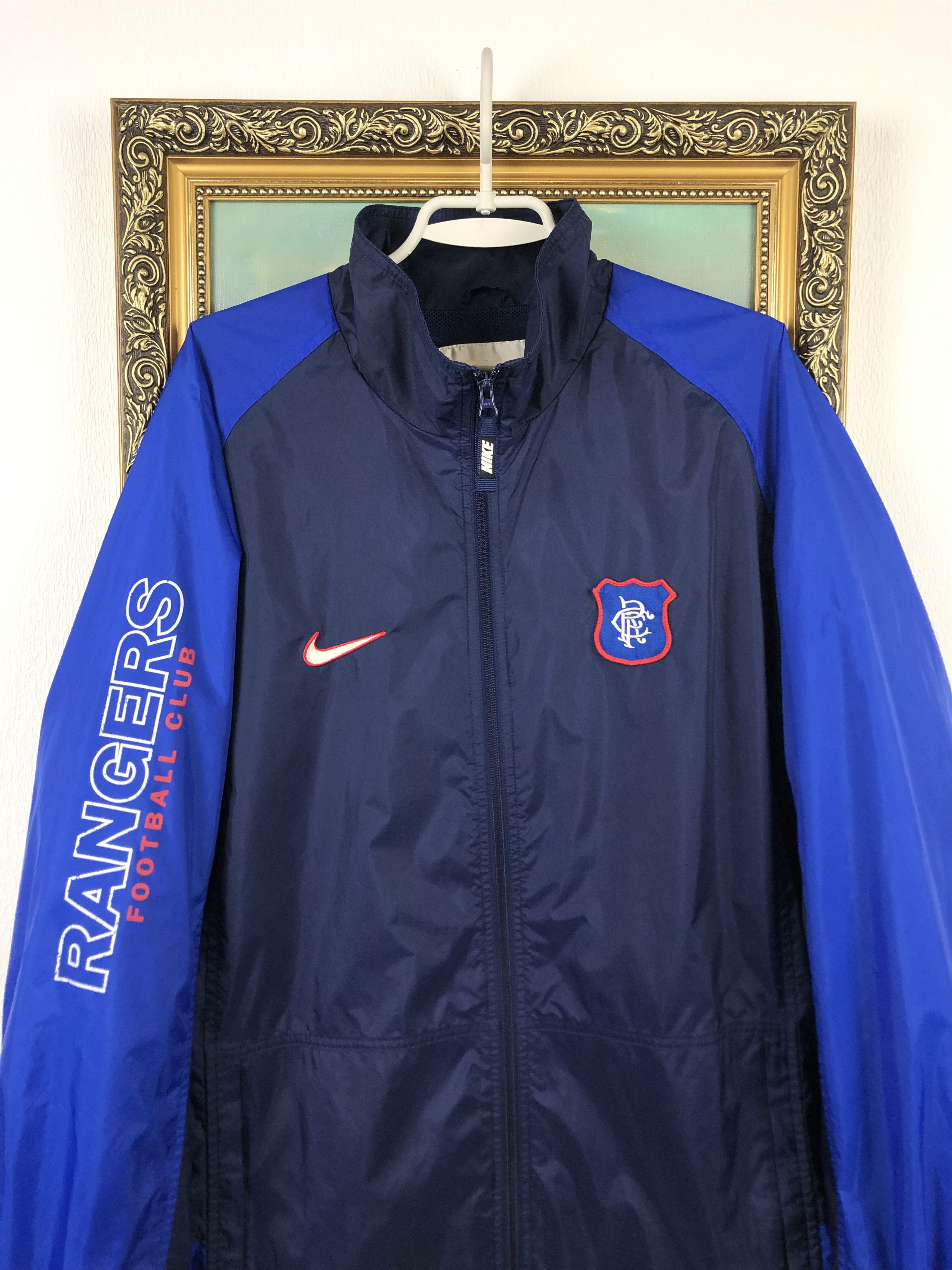 Nike Vintage Nike Glasgow Rangers Wind Football Jacket Soccer Size US XL / EU 56 / 4 - 2 Thumbnail