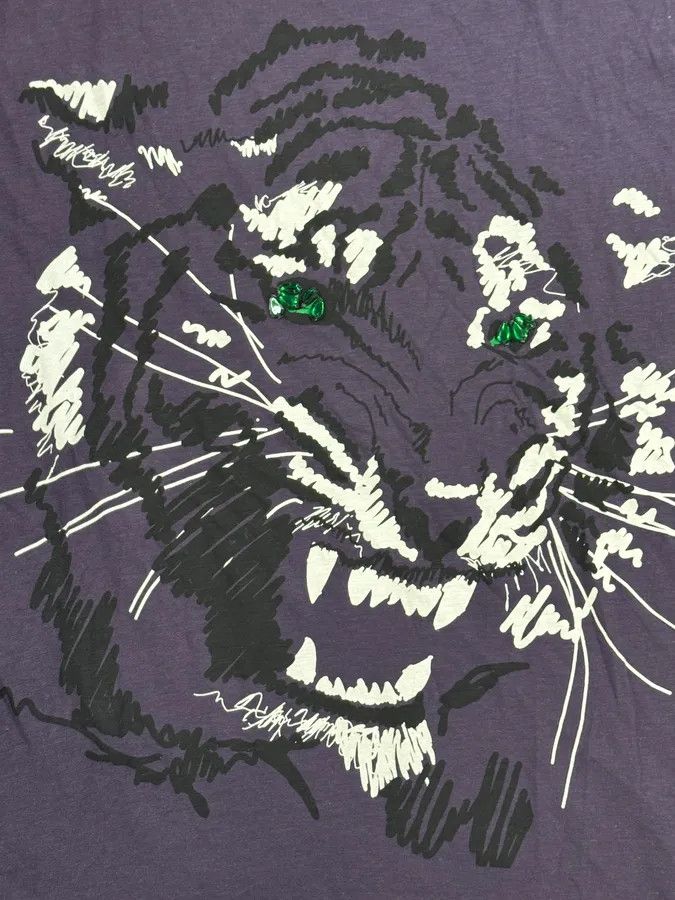 Lanvin 2010s Lanvin X H&M Purple Tiger Gems Graphic T-Shirt Size US M / EU 48-50 / 2 - 7 Thumbnail