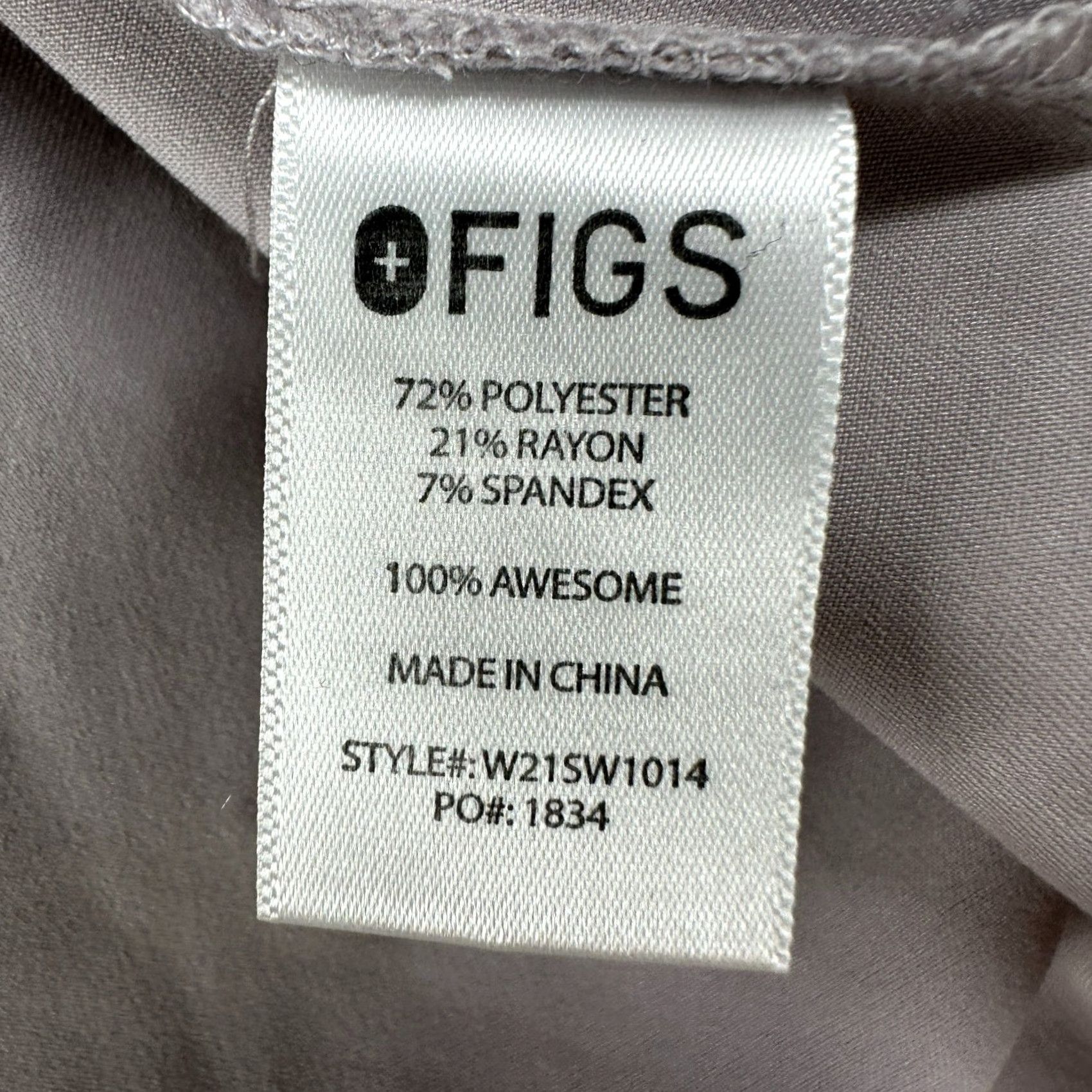 Vintage FIGS Scrub Top Womens S Gray Full Zip V Neck Short Sleeve Technical Masaya Size S / US 4 / IT 40 - 5 Thumbnail