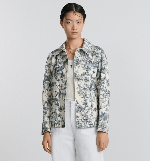 Dior o1w1db10326 512V16 Caro Jacket in White/Blue Size M / US 6-8 / IT 42-44 - 4 Thumbnail