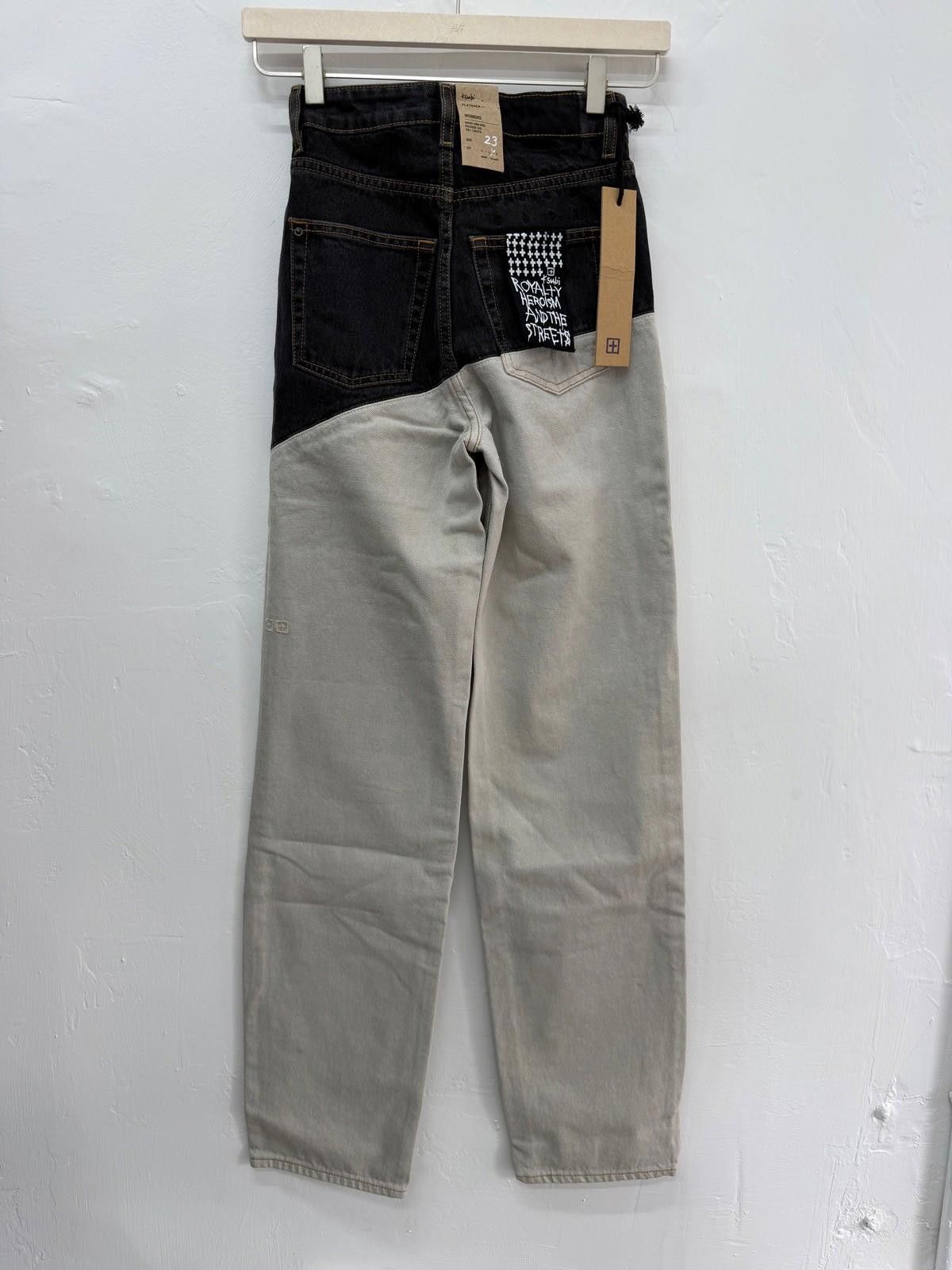Ksubi new ksubi womens denim jeans playback spliced bone black 23 Size 23" - 5 Thumbnail