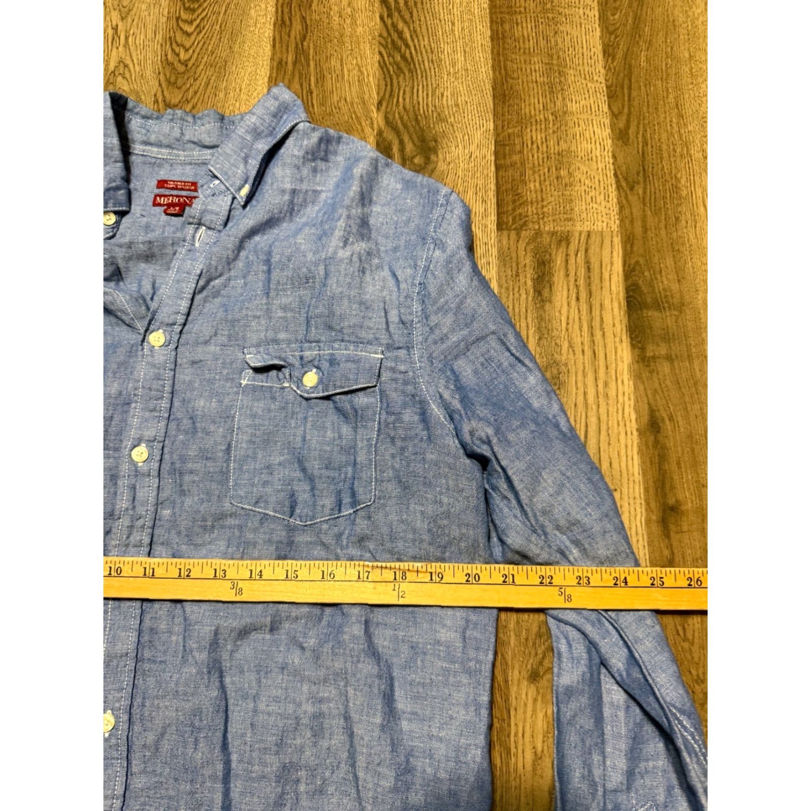 Merona Merona Shirt Men's Size Large Blue Long Sleeve Button Up Shirt Jean Size US L / EU 52-54 / 3 - 6 Thumbnail