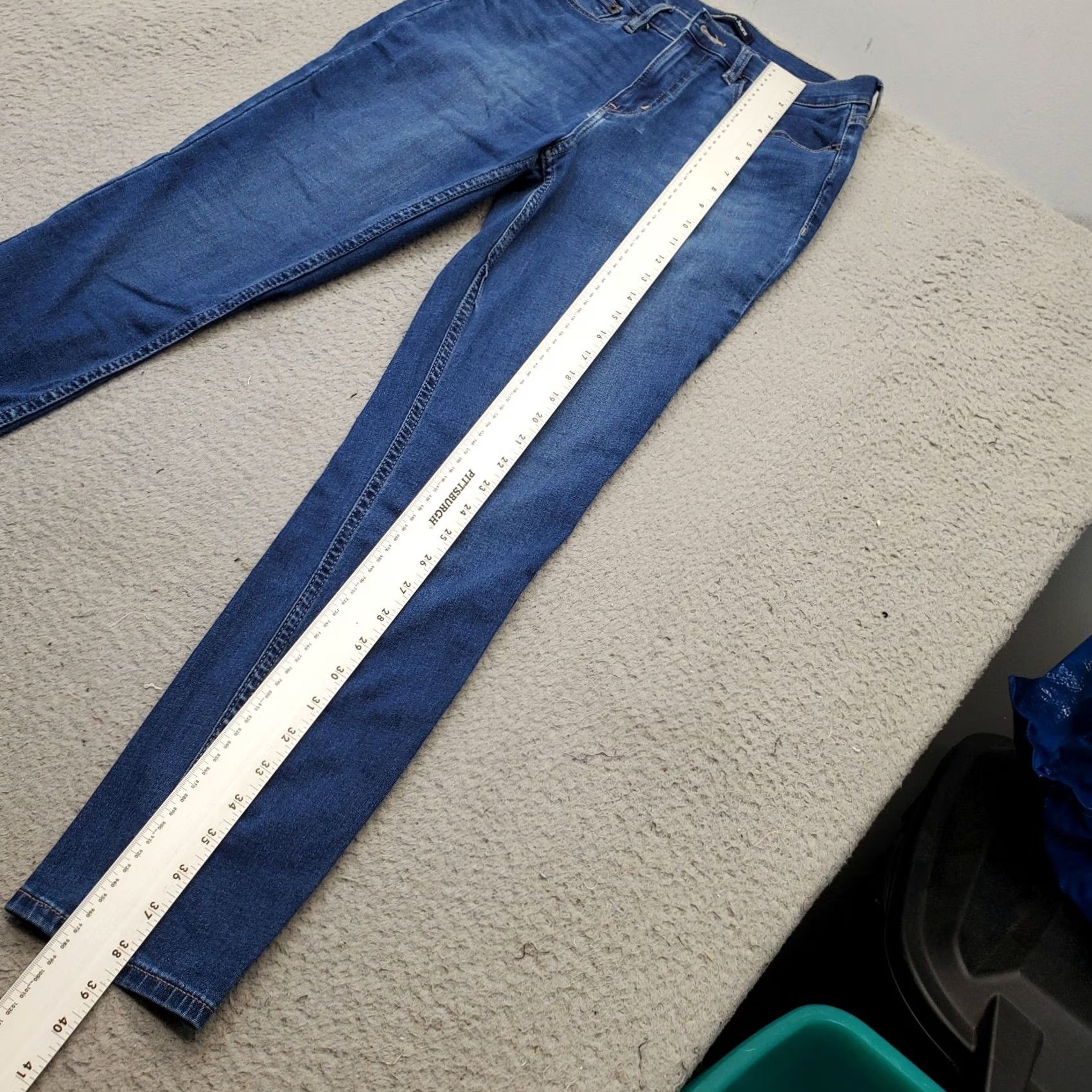 Calvin Klein Calvin Klein Jeans Womens 10 Blue Denim Stretch High Waisted Skinny Leg Shirt Size 32" / US 10 / IT 46 - 3 Thumbnail