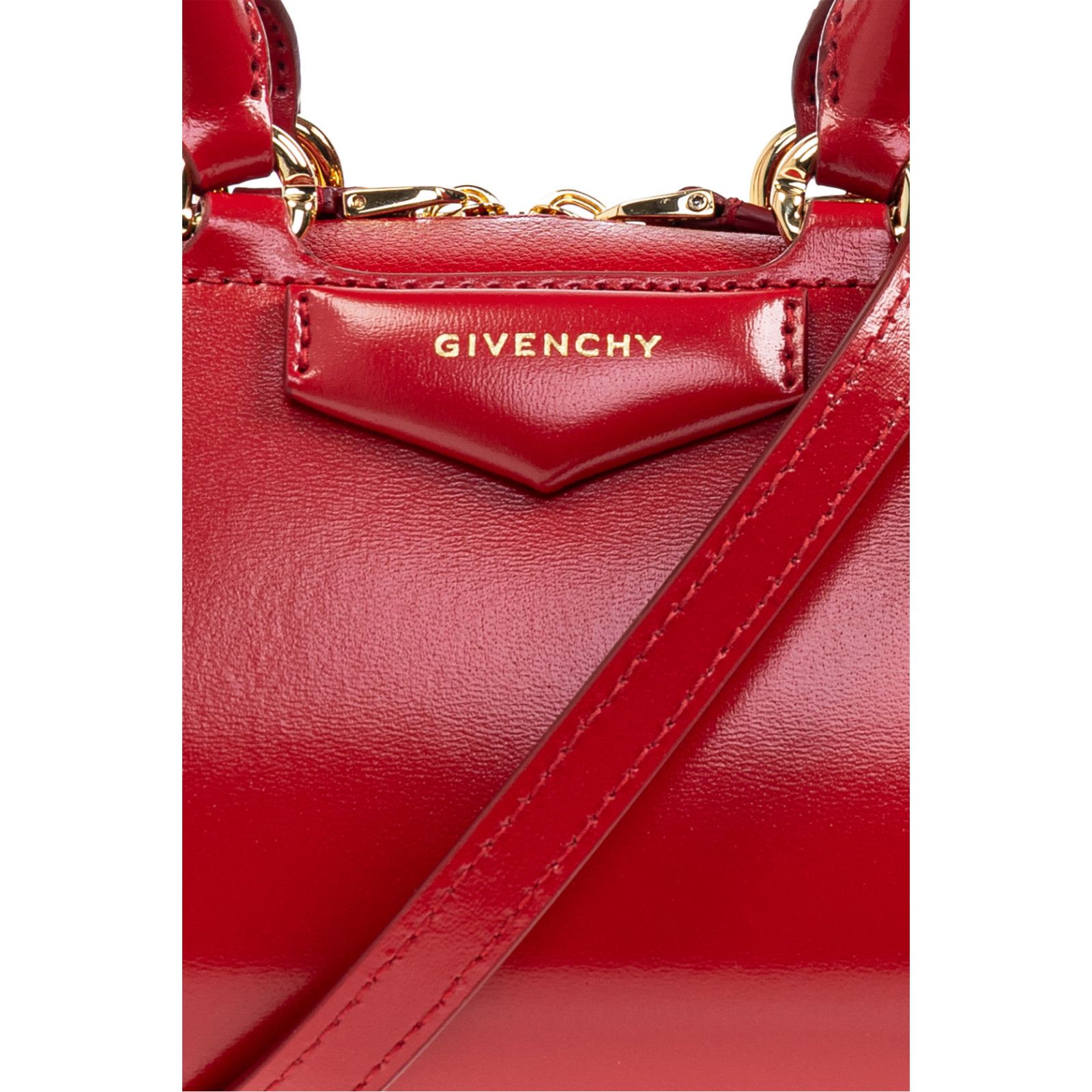 Givenchy GIVENCHY Mini Antigona Red Shiny Leather Top Handle Bag New Size ONE SIZE - 5 Thumbnail