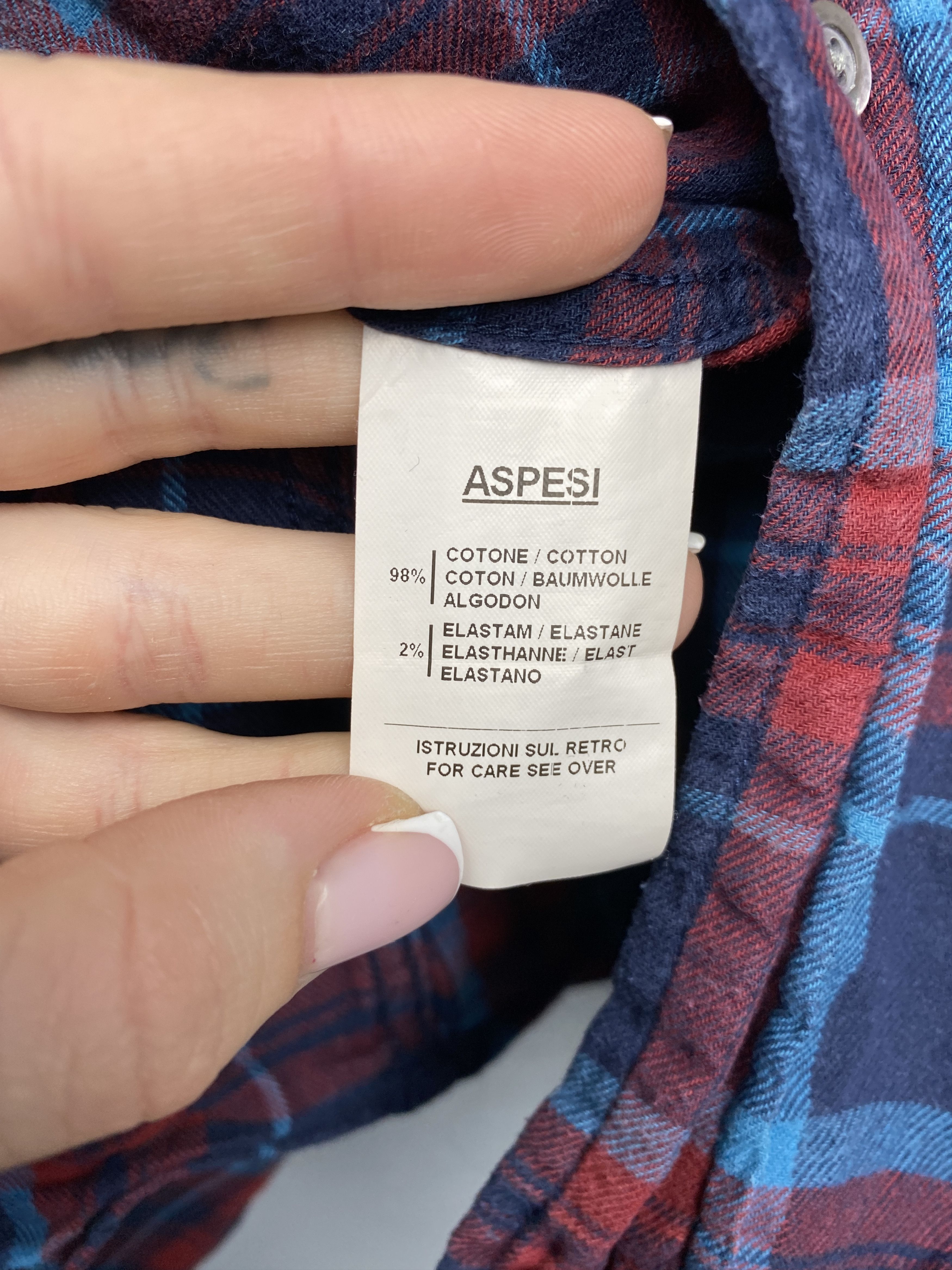 Aspesi Aspesi Vintage Mens Plaid Long Sleeve Flannel Shirt Size US S / EU 44-46 / 1 - 6 Thumbnail