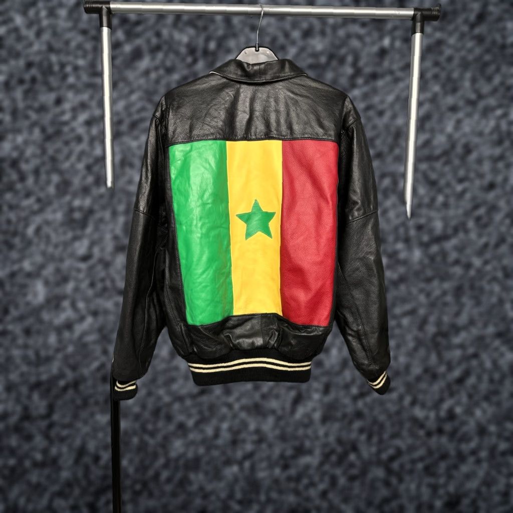 Vintage Senegal Armure 90s Vintage Mens Leather Jacket L Black 90s Biker Jacket Mens Size US L / EU 52-54 / 3 - 1 Thumbnail