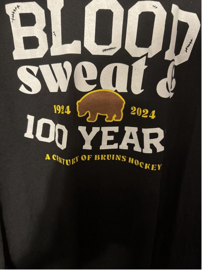 NHL BOSTON BRUINS 100 Years Tee Men's Sz L (?) Size US L / EU 52-54 / 3 - 3 Thumbnail