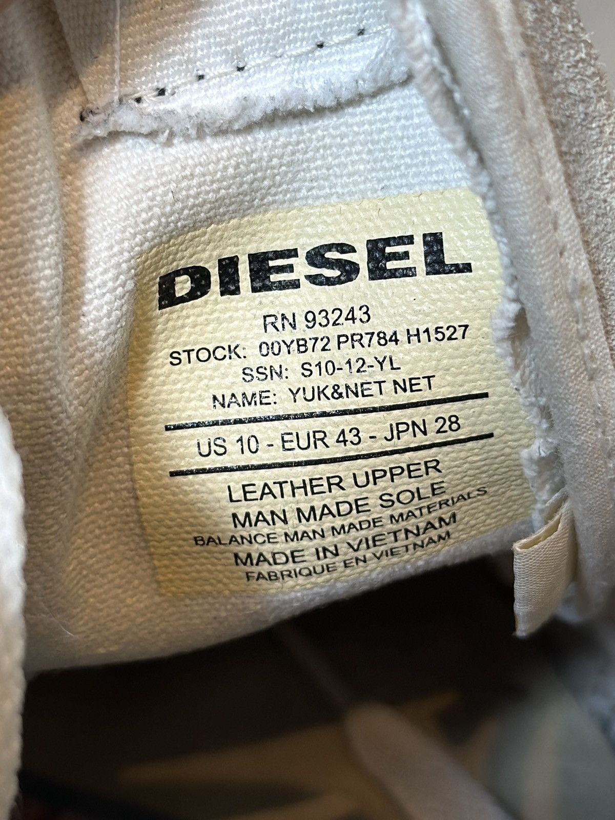 Diesel (SS10) YUK & NET LOW TOP Size US 10 / EU 43 - 12 Thumbnail