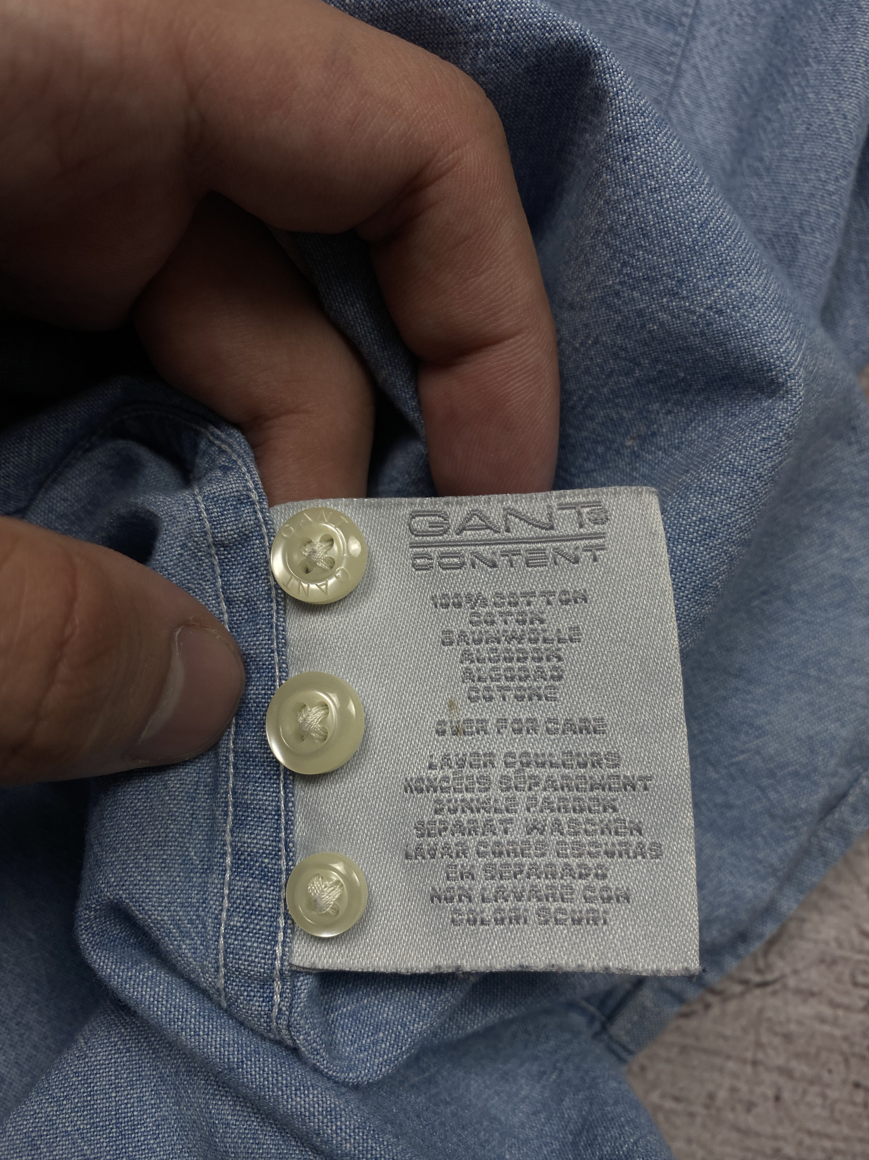 Gant × Vintage Gant Vintage Mens Denim Long Sleeve Shirt Size US L / EU 52-54 / 3 - 5 Thumbnail