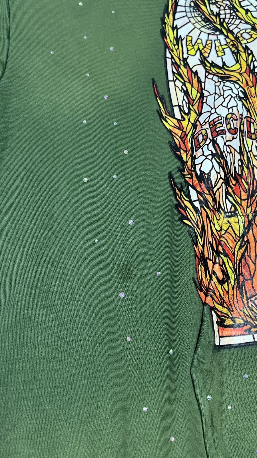 Who Decides War Who Decides War Rhinestone Green Hoodie Size US L / EU 52-54 / 3 - 3 Thumbnail