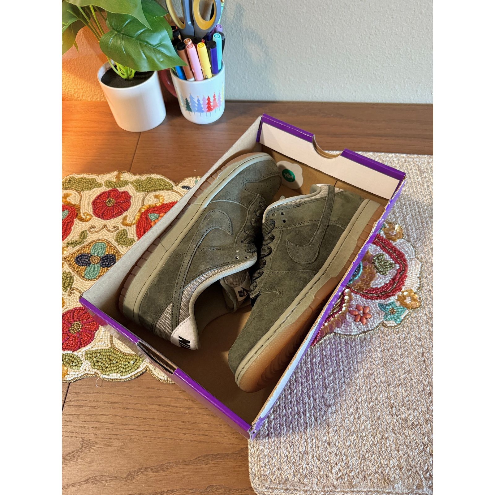 Nike Nike SB Dunk Low Pro B Sequoia Light Army Olive Green Khaki Size US 9 / EU 42 - 7 Thumbnail